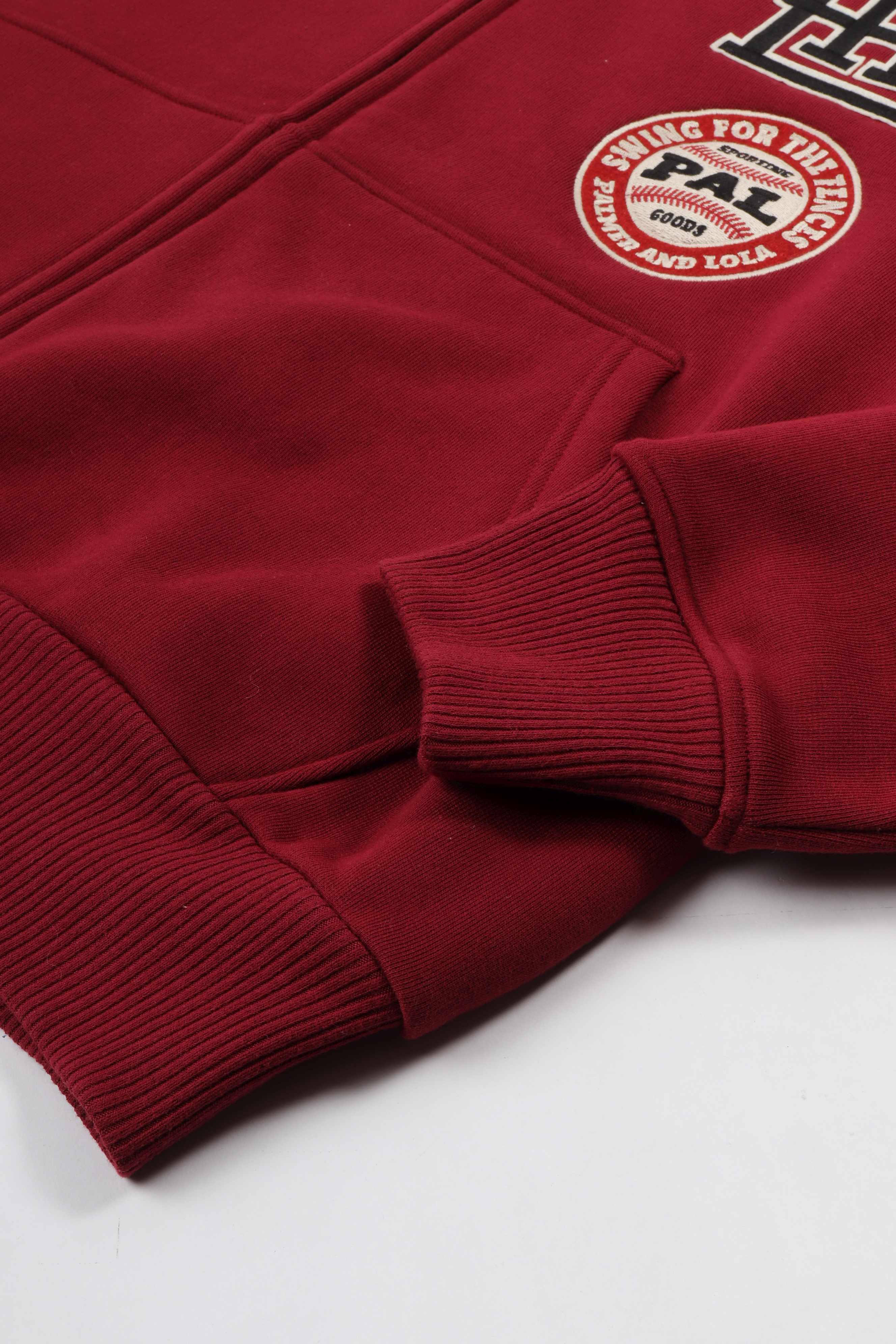 Hit and run full zip hoody maroon