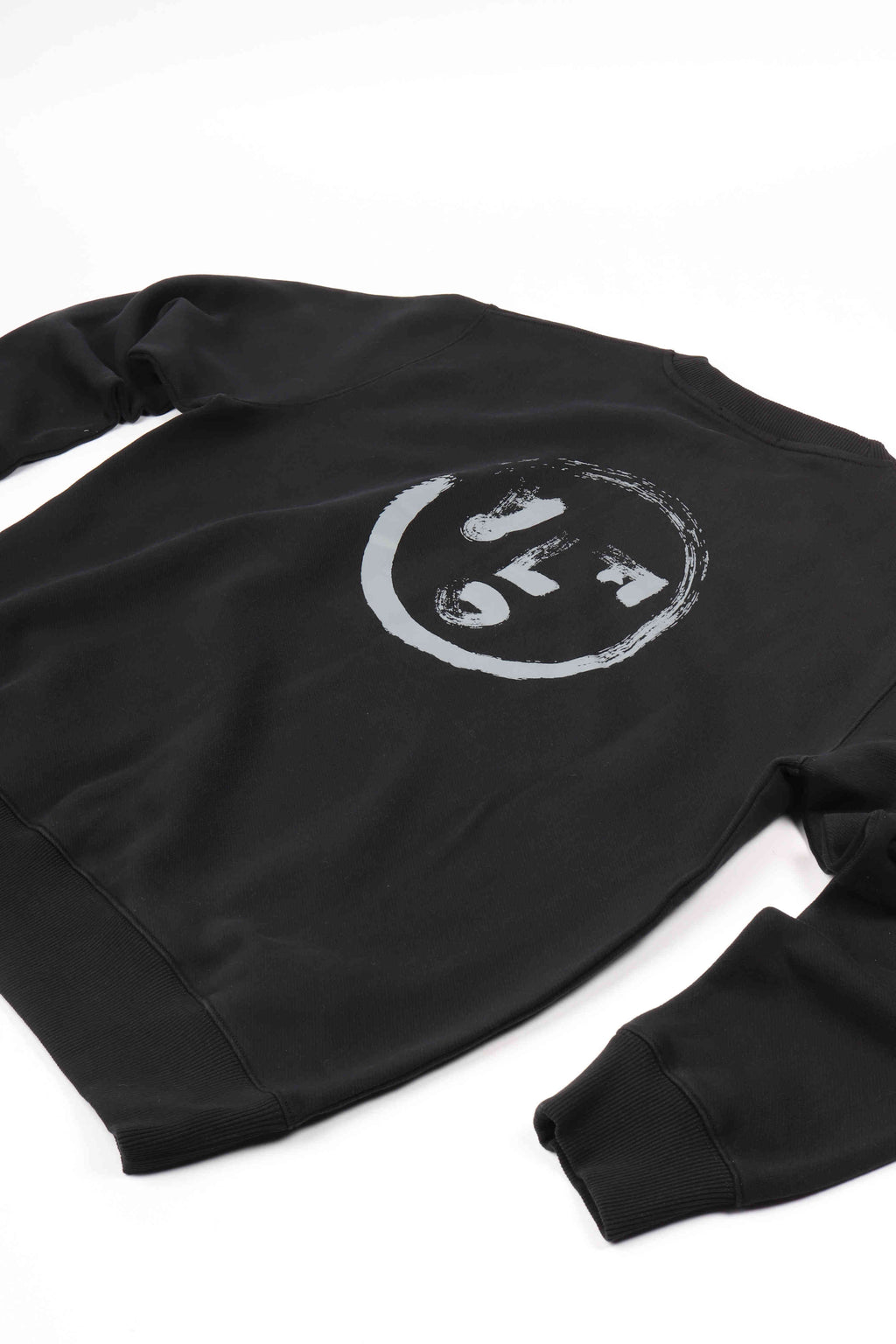 Brushstroke face crewneck black