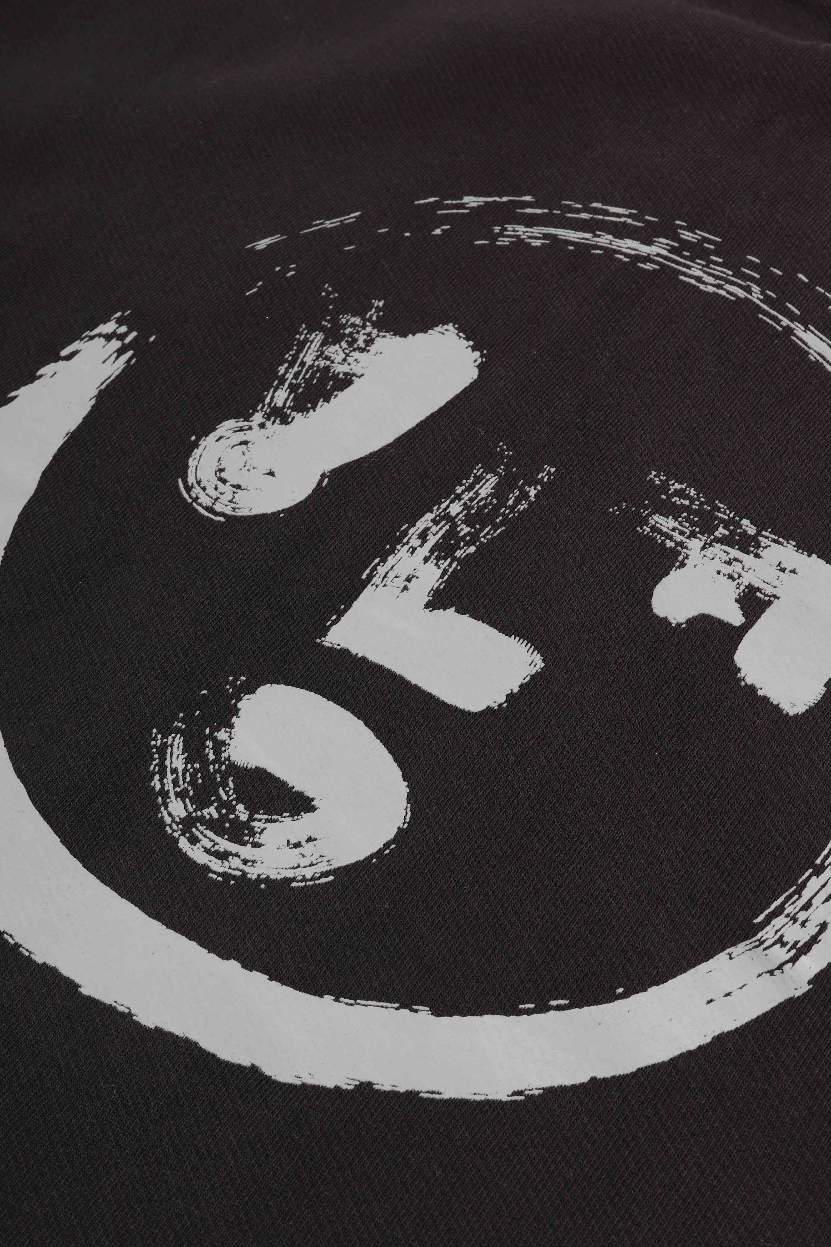 Brushstroke face crewneck black