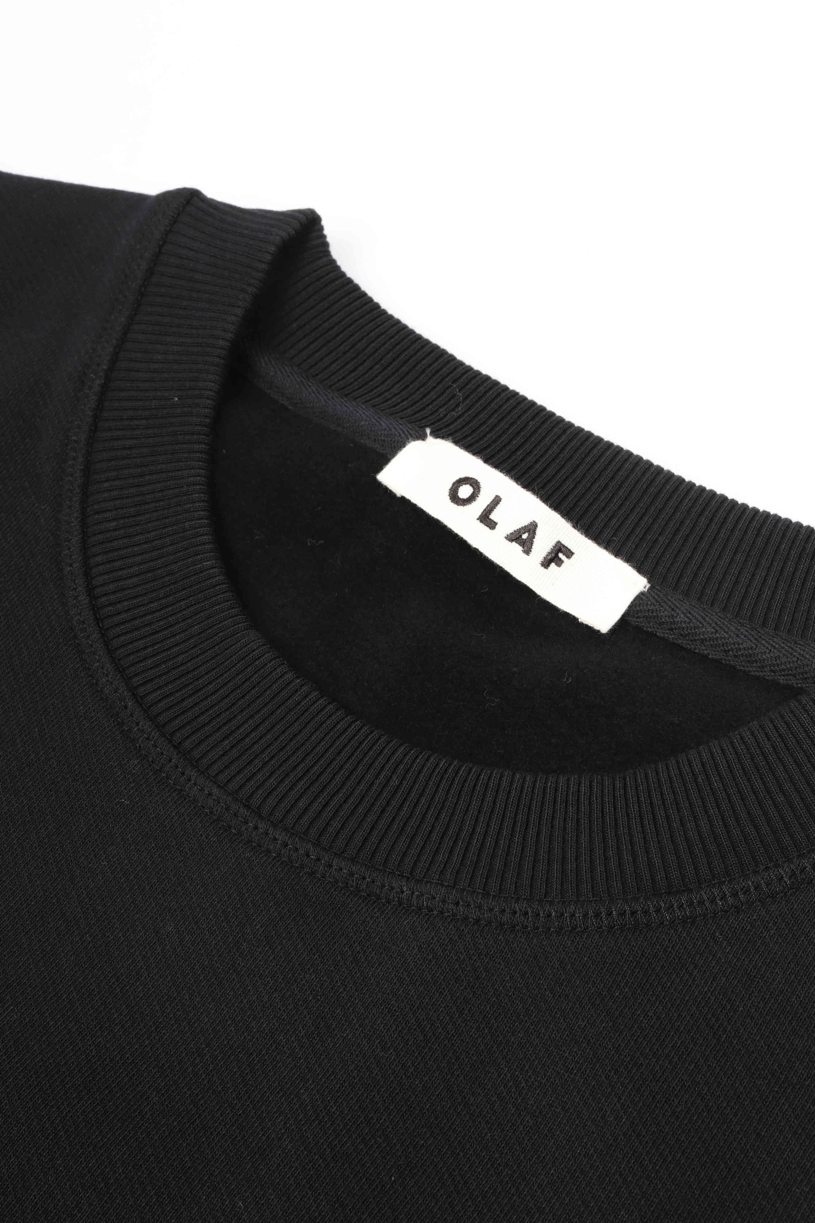 Brushstroke face crewneck black