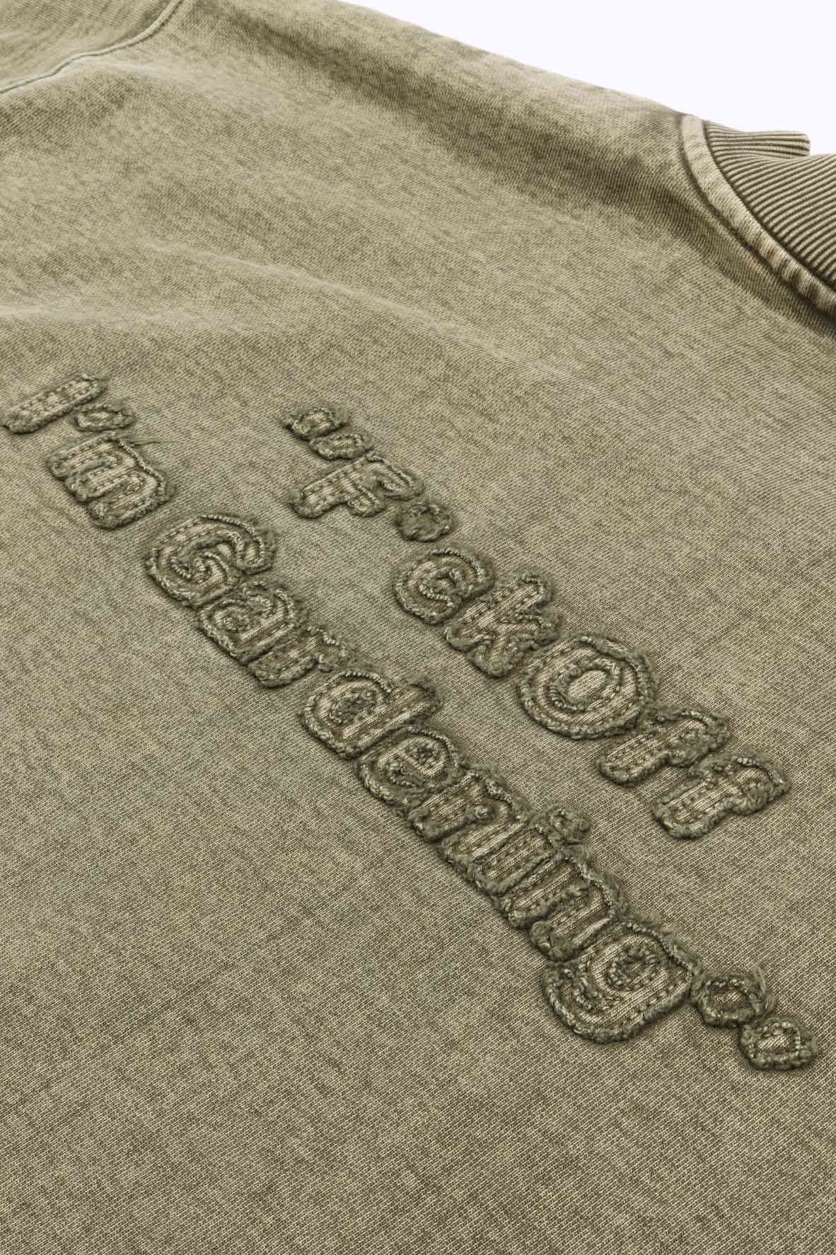 Cut & sew f*ck ff washed olive gre