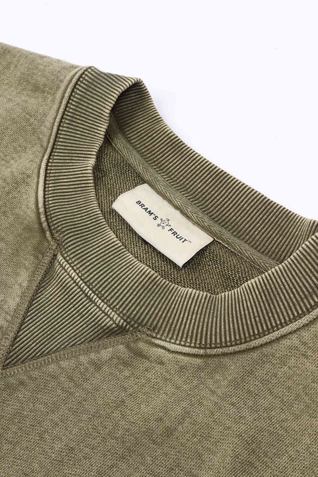 Cut & sew f*ck ff washed olive gre