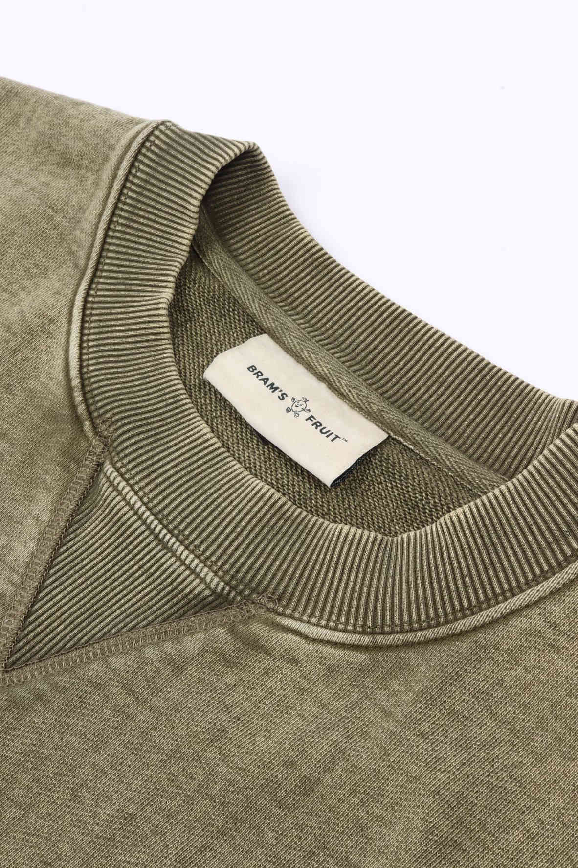 Cut & sew f*ck ff washed olive gre