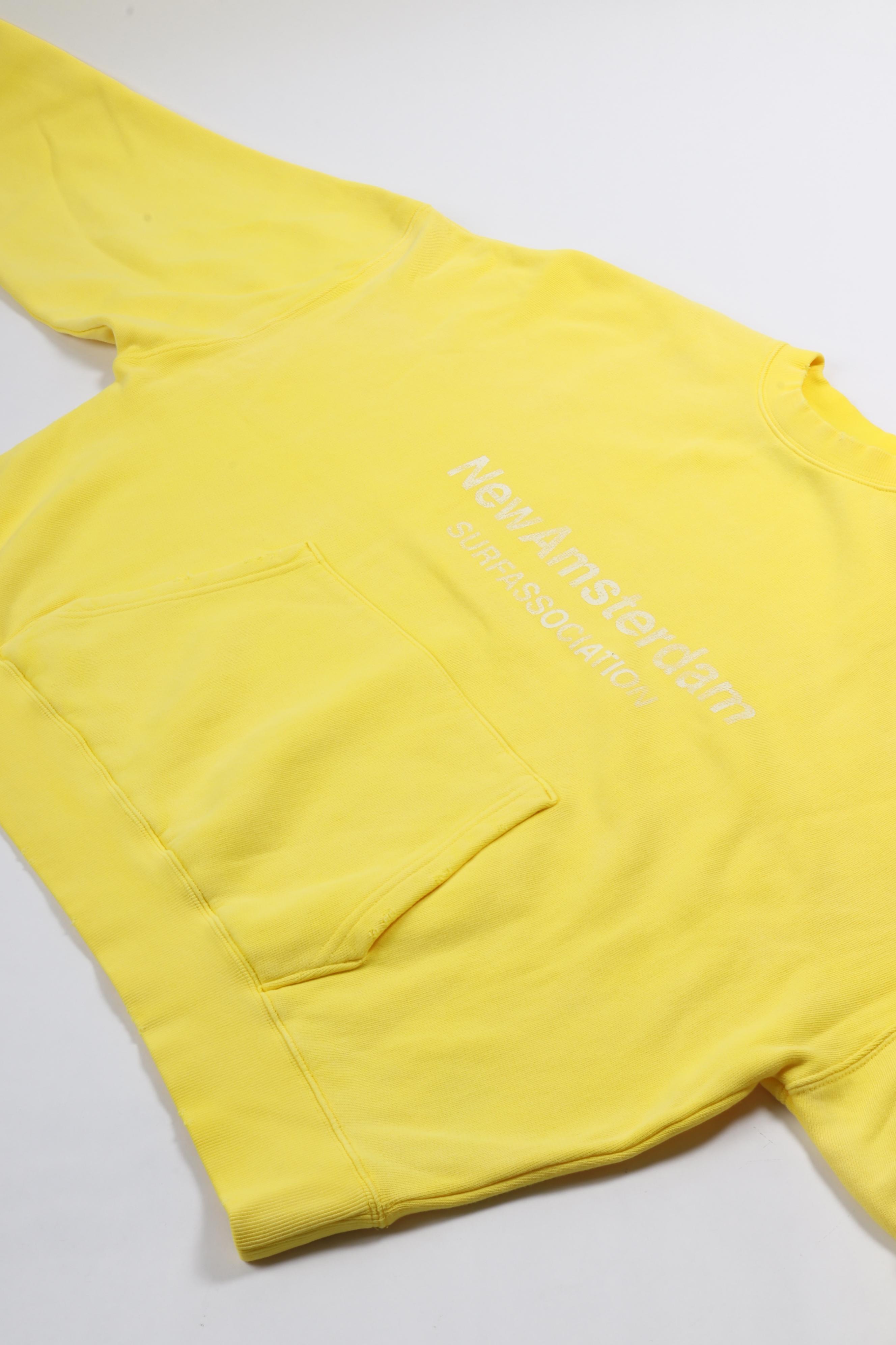 Worked logo crewneck lemon/white