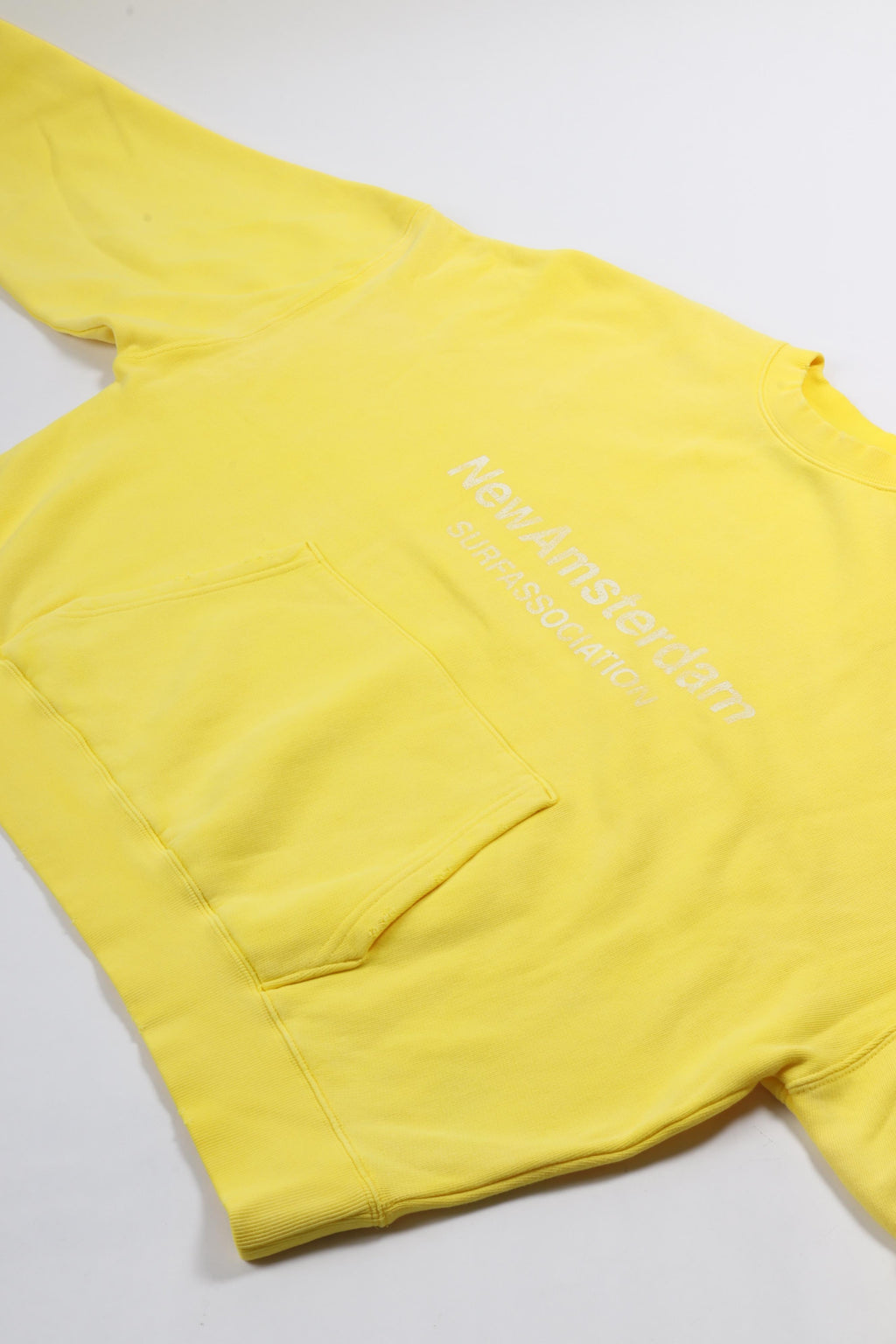 Worked logo crewneck lemon/white