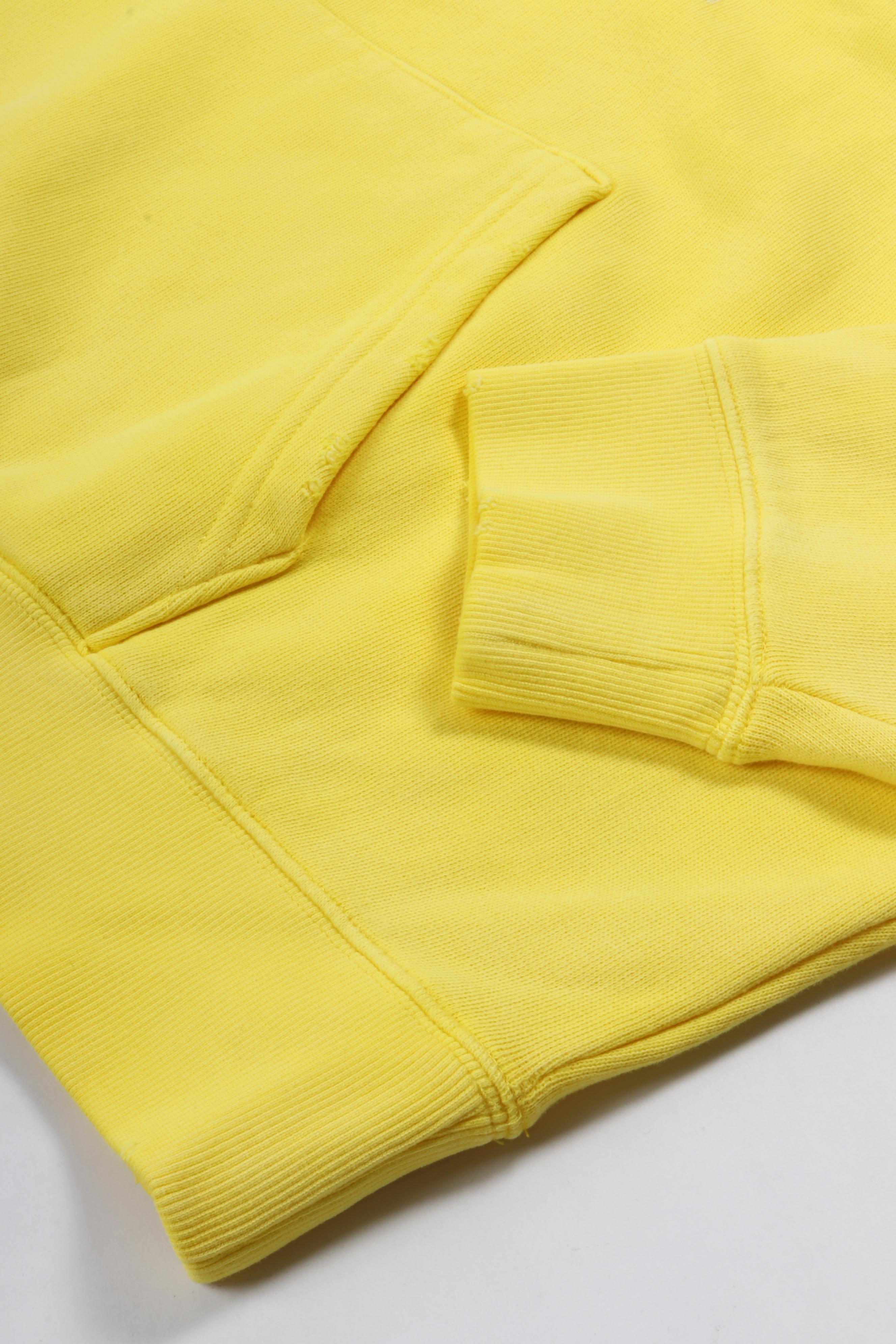 Worked logo crewneck lemon/white