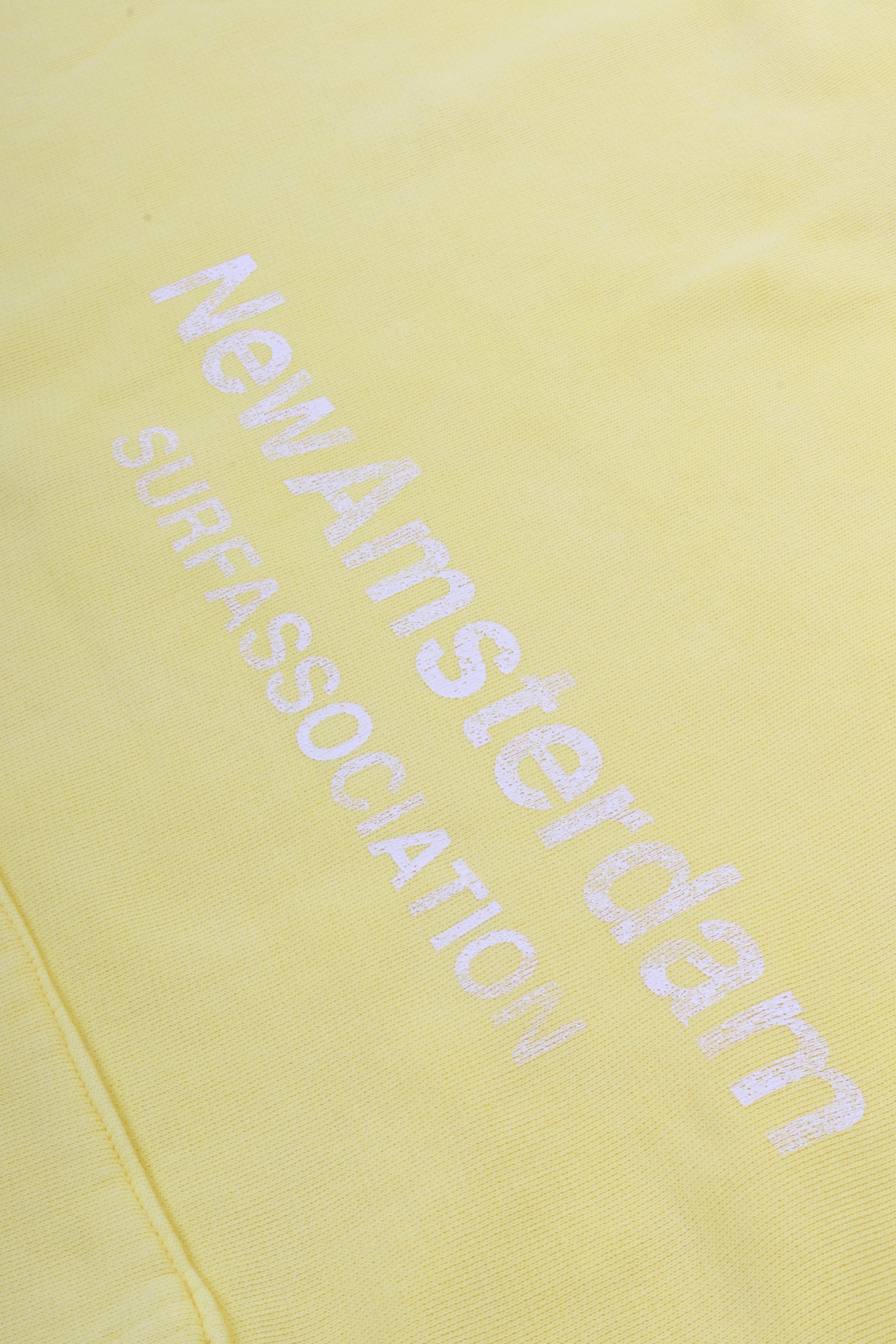 Worked logo crewneck lemon/white