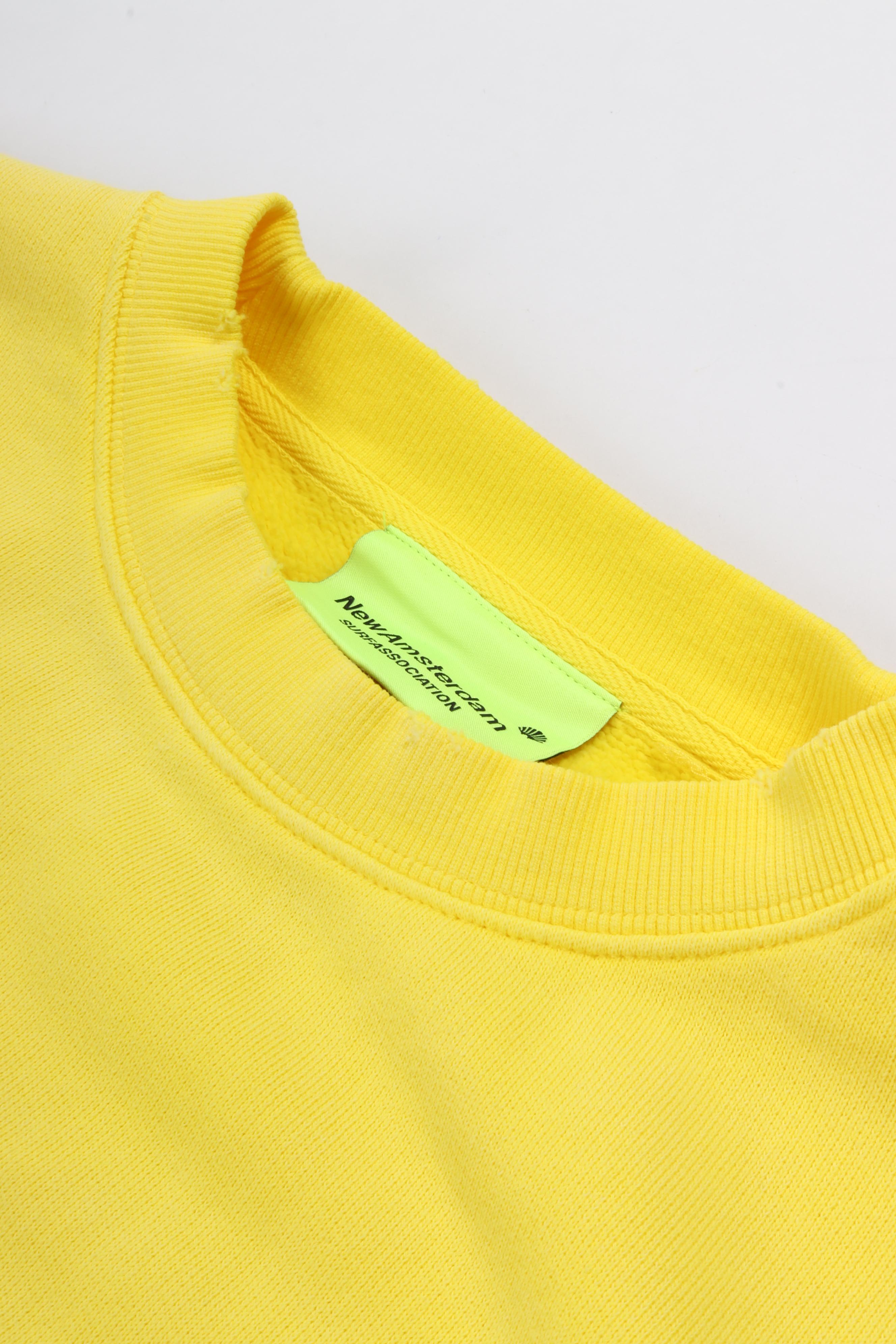 Worked logo crewneck lemon/white