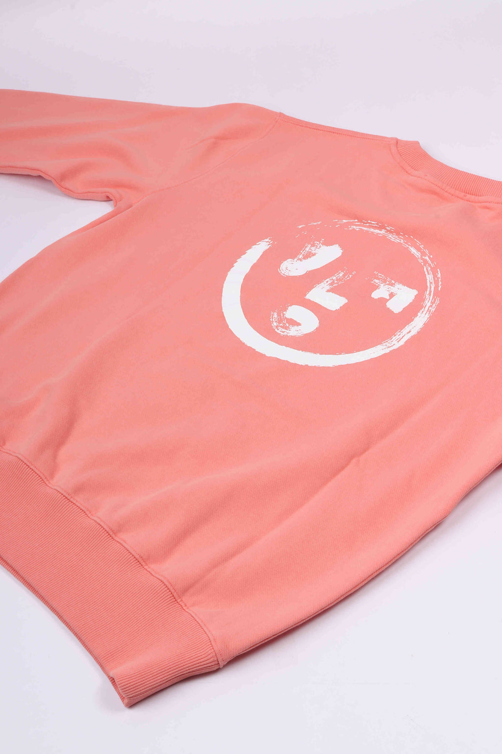 Brushstroke face crewneck burnt coral
