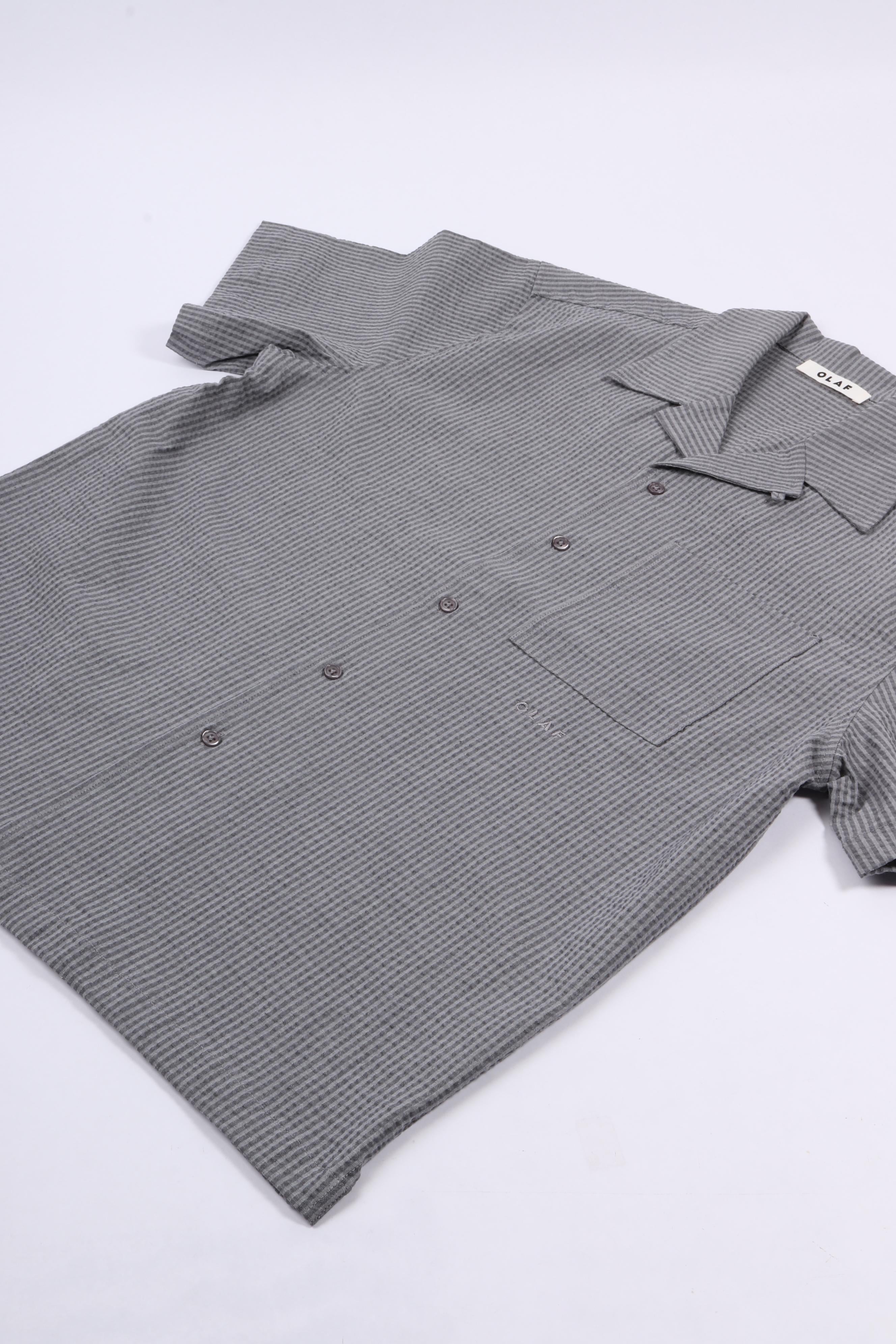 Seersucker camp shirts heather grey