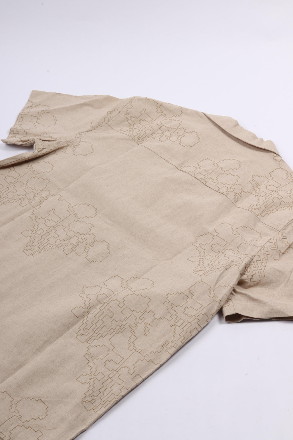 Embroidered flower ss shirts cement