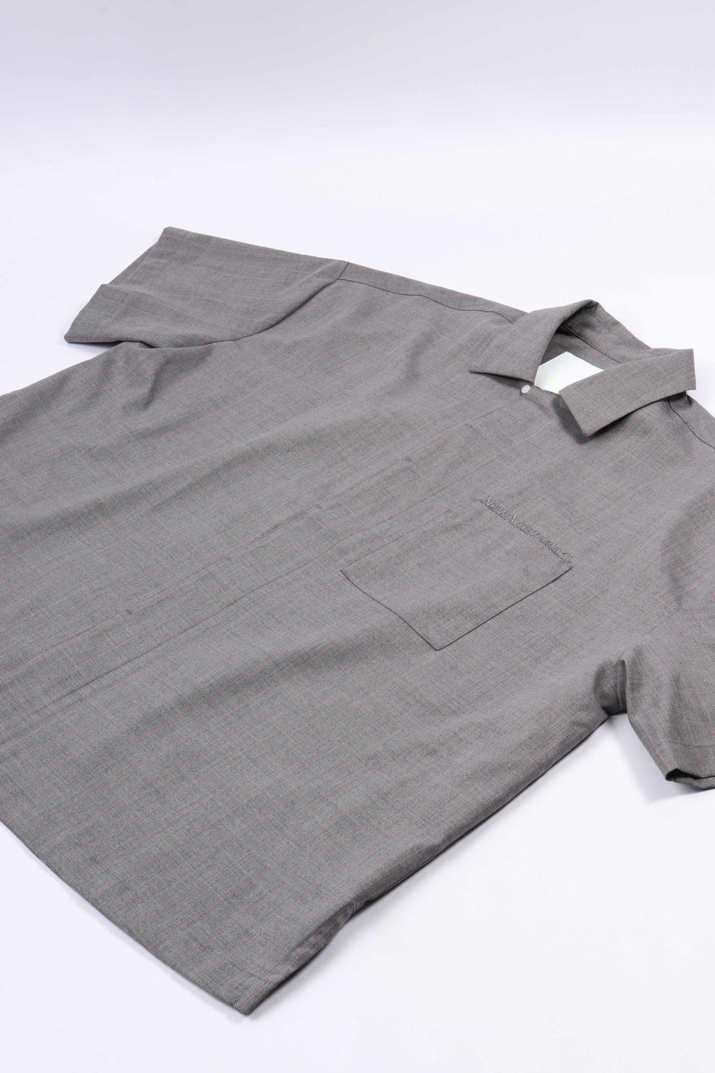 Wijk shirt wool grey w / pink