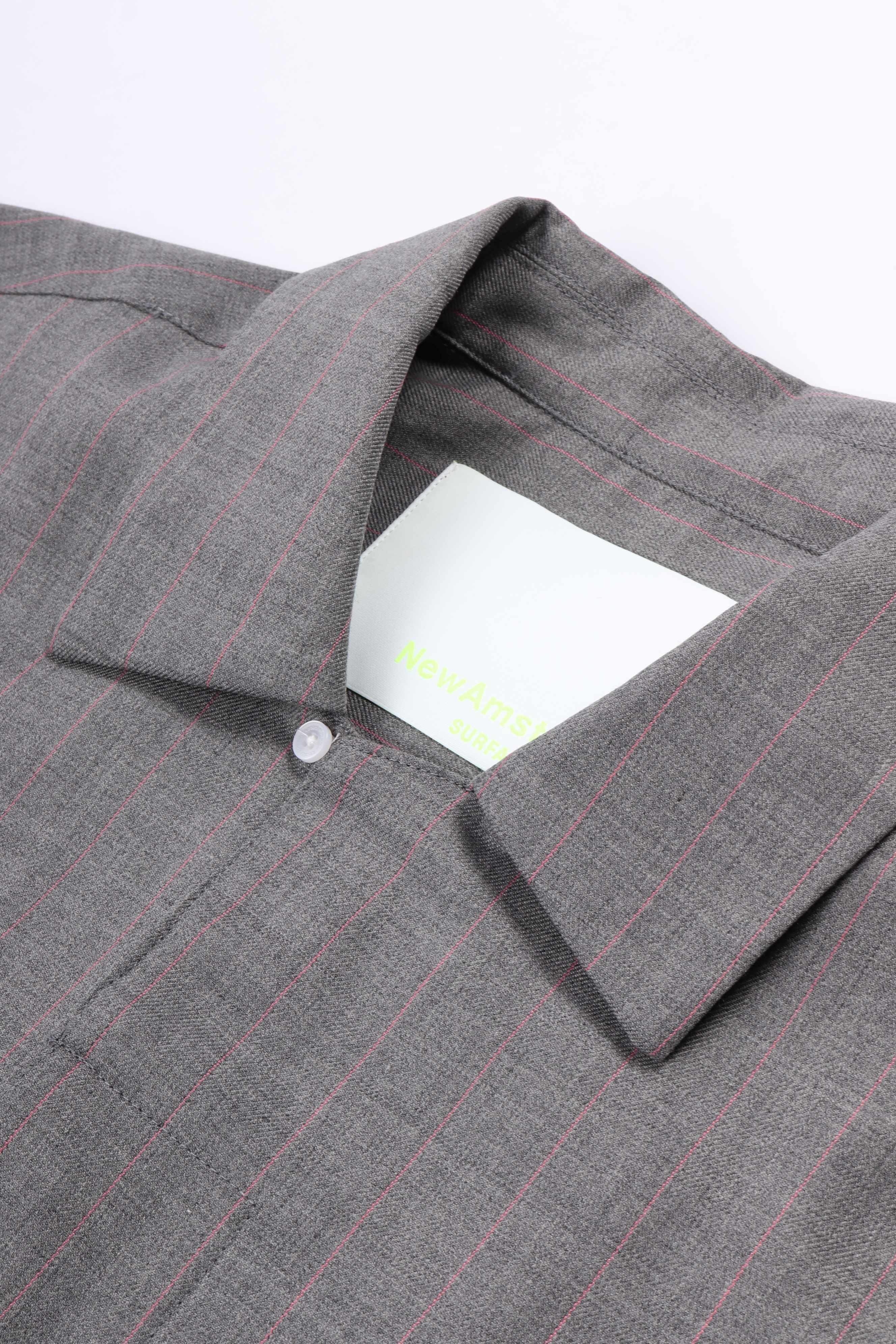 Wijk shirt wool grey w / pink