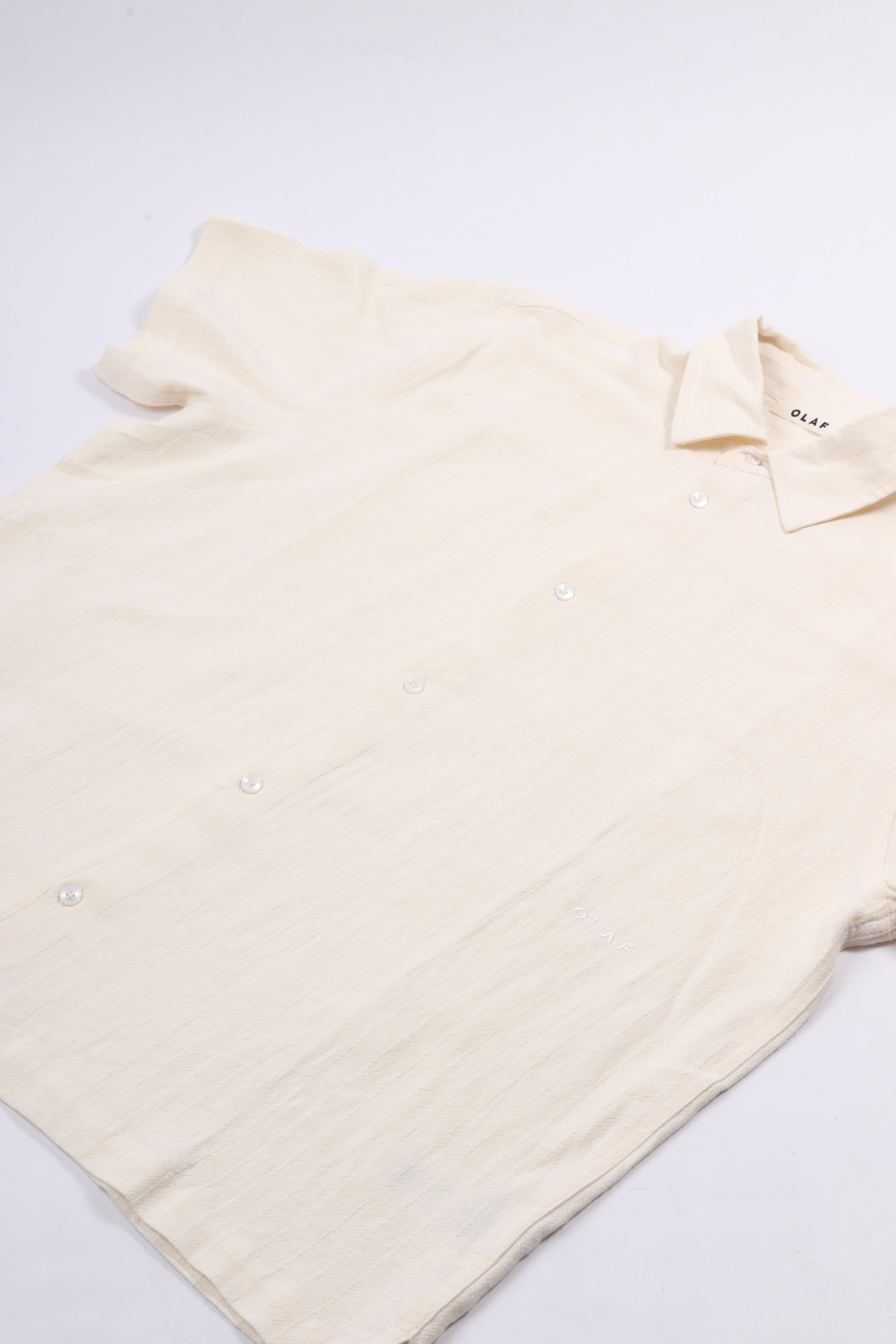 Textured stripe boxy ss shirts offwhite