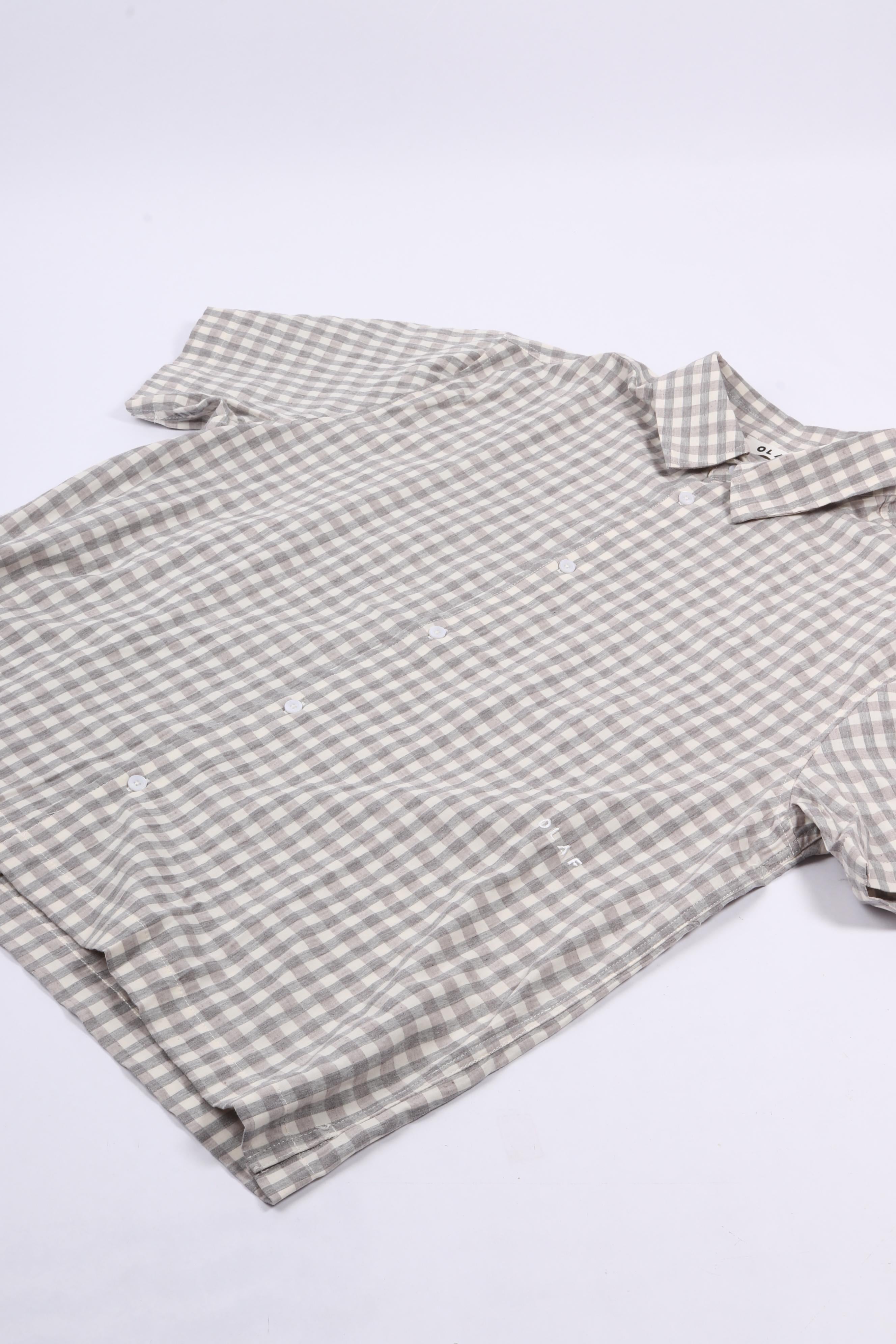 Check boxy ss shirts heather grey