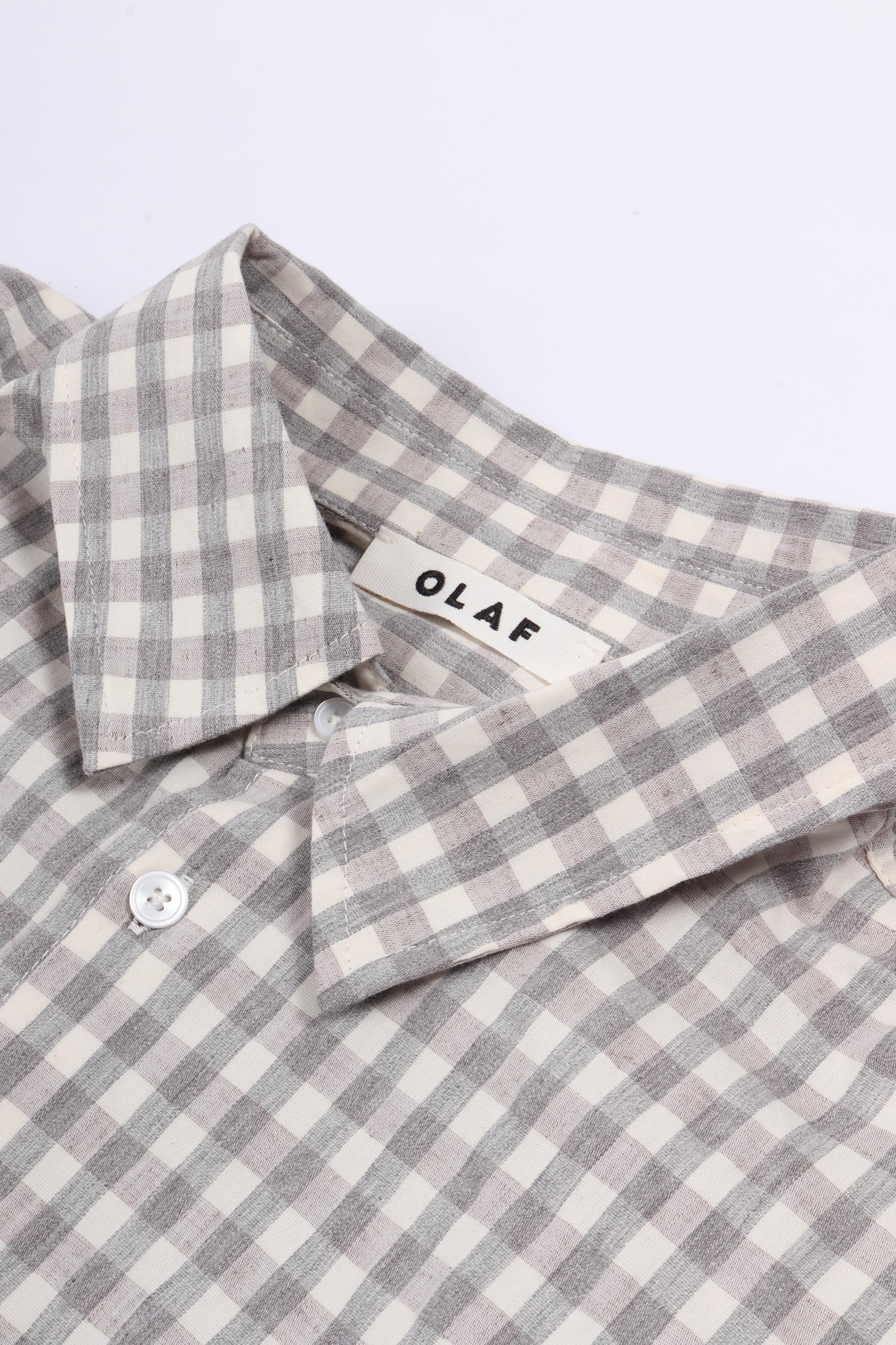 Check boxy ss shirts heather grey