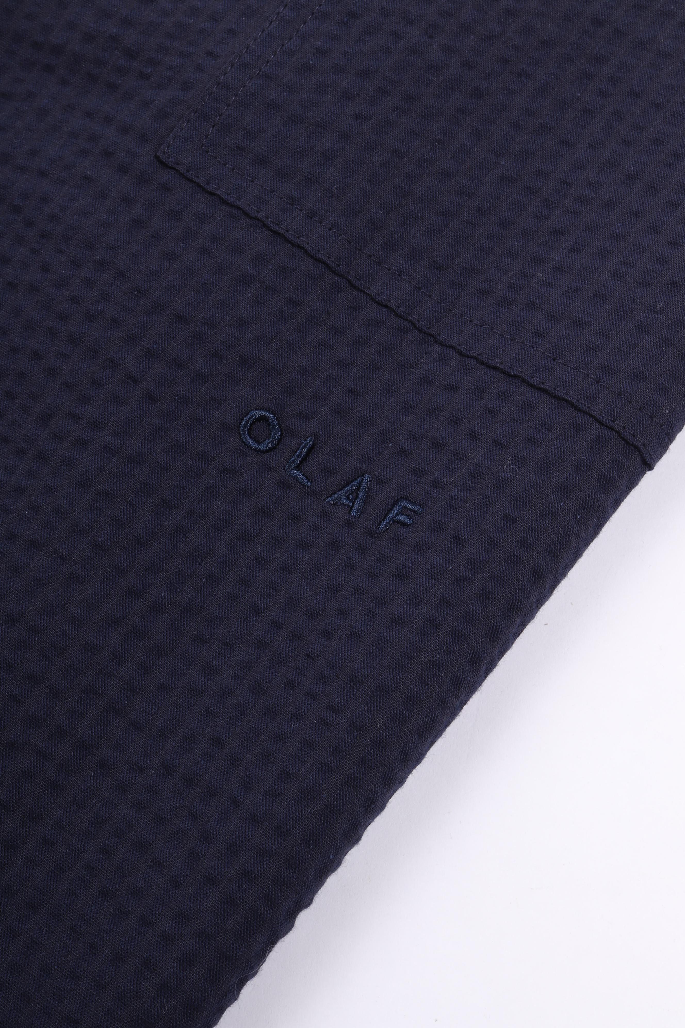 Seersucker camp shirts navy