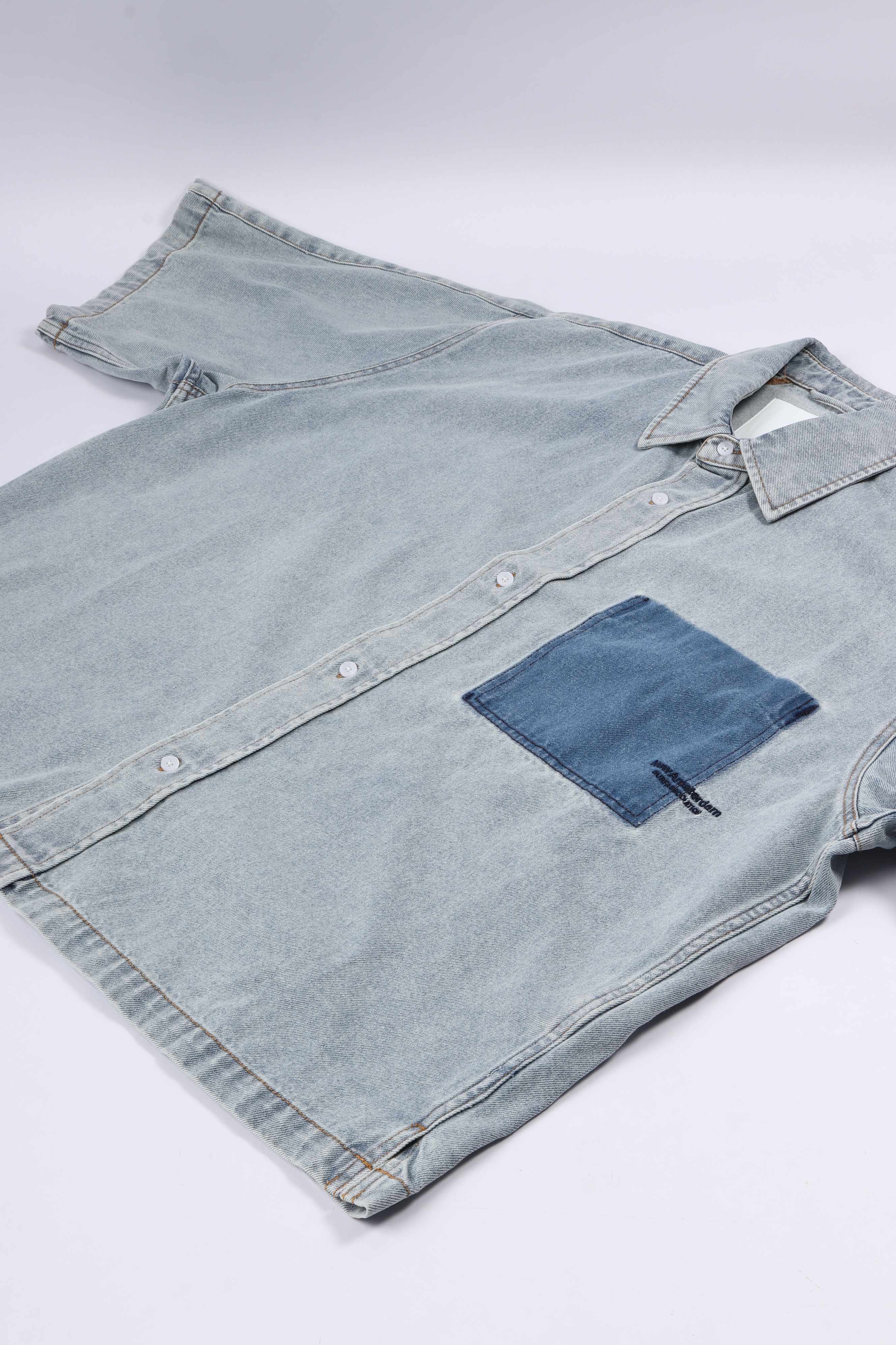 Lyocell short sleeves light blue