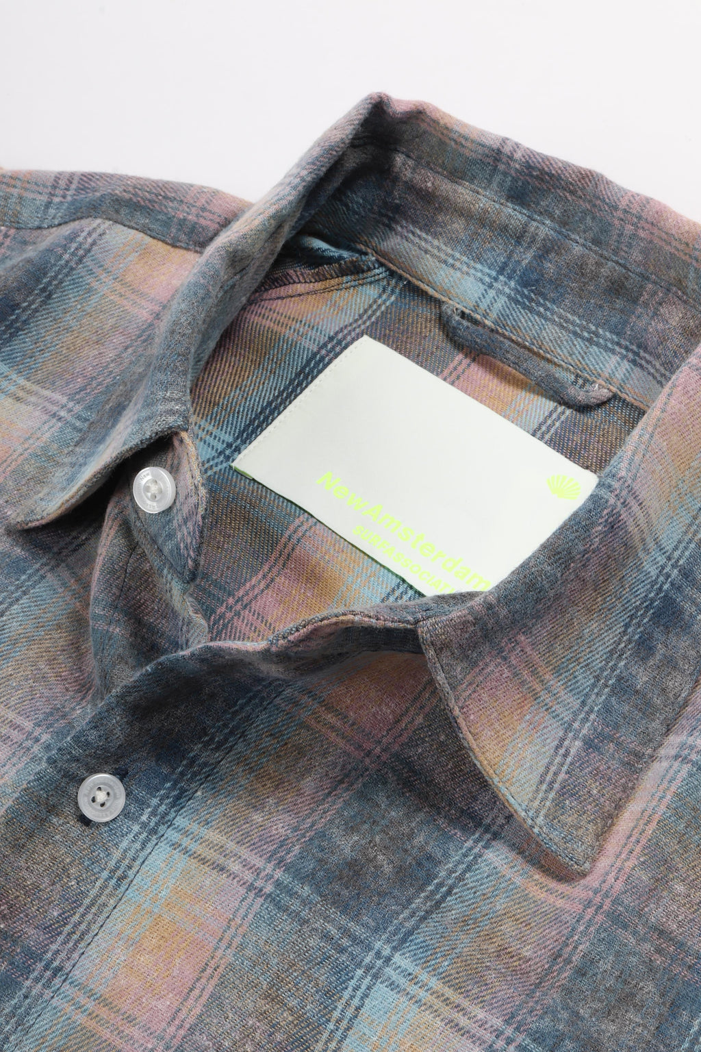Flanel short sleeve rainbow check