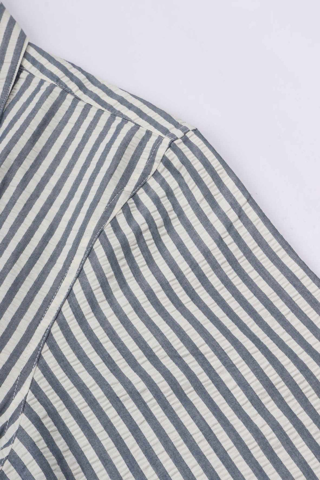 S/s leavel shirt l stripe blue
