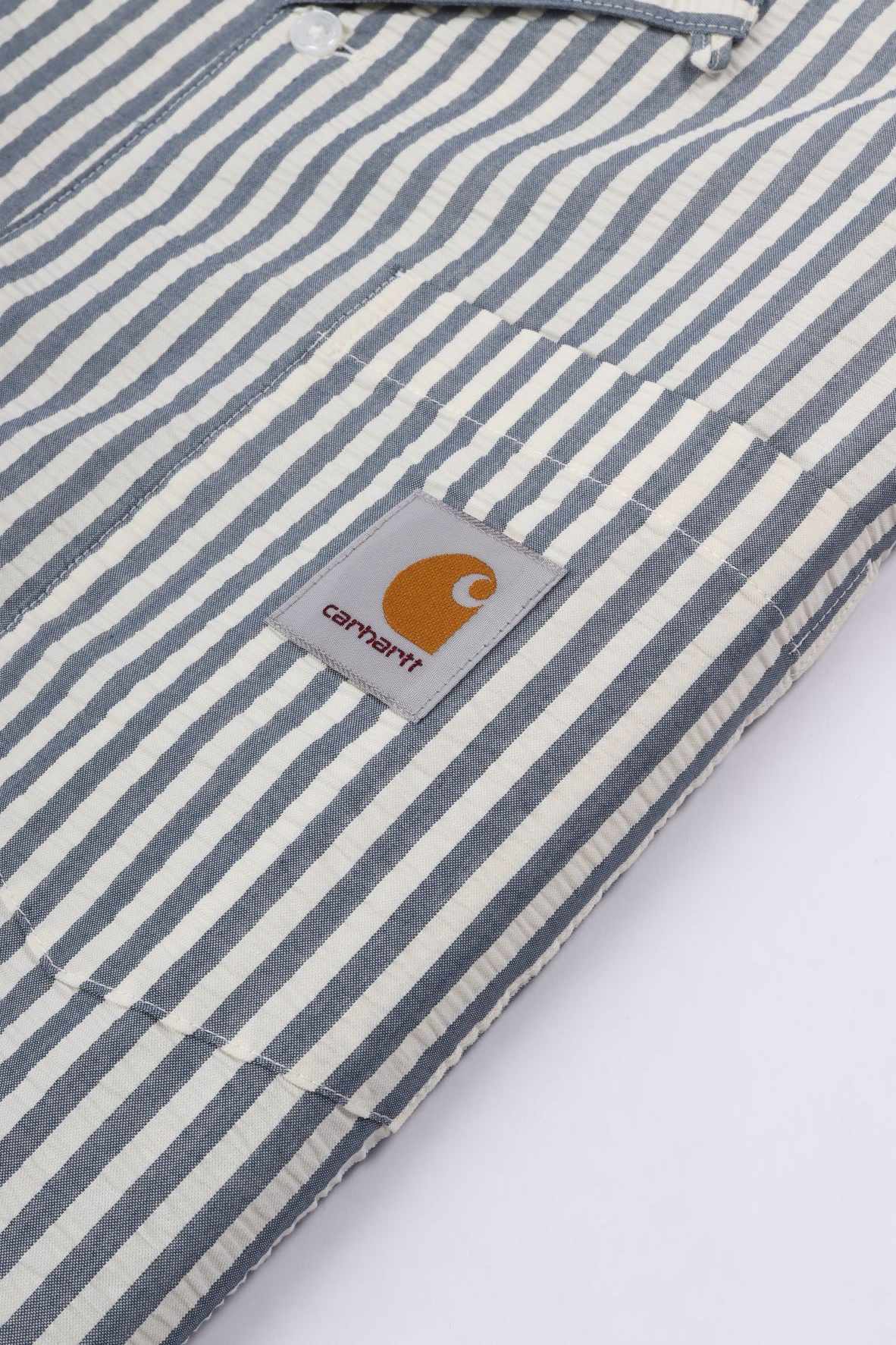 S/s leavel shirt l stripe blue