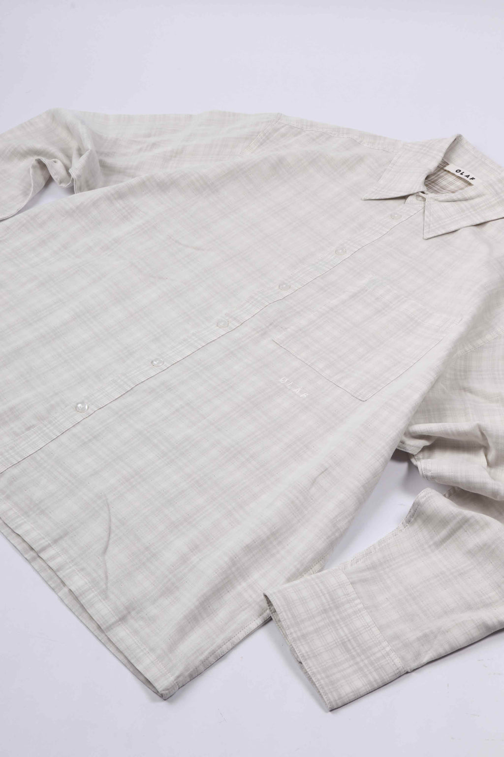 Double faced c. boxy shirt offwhite