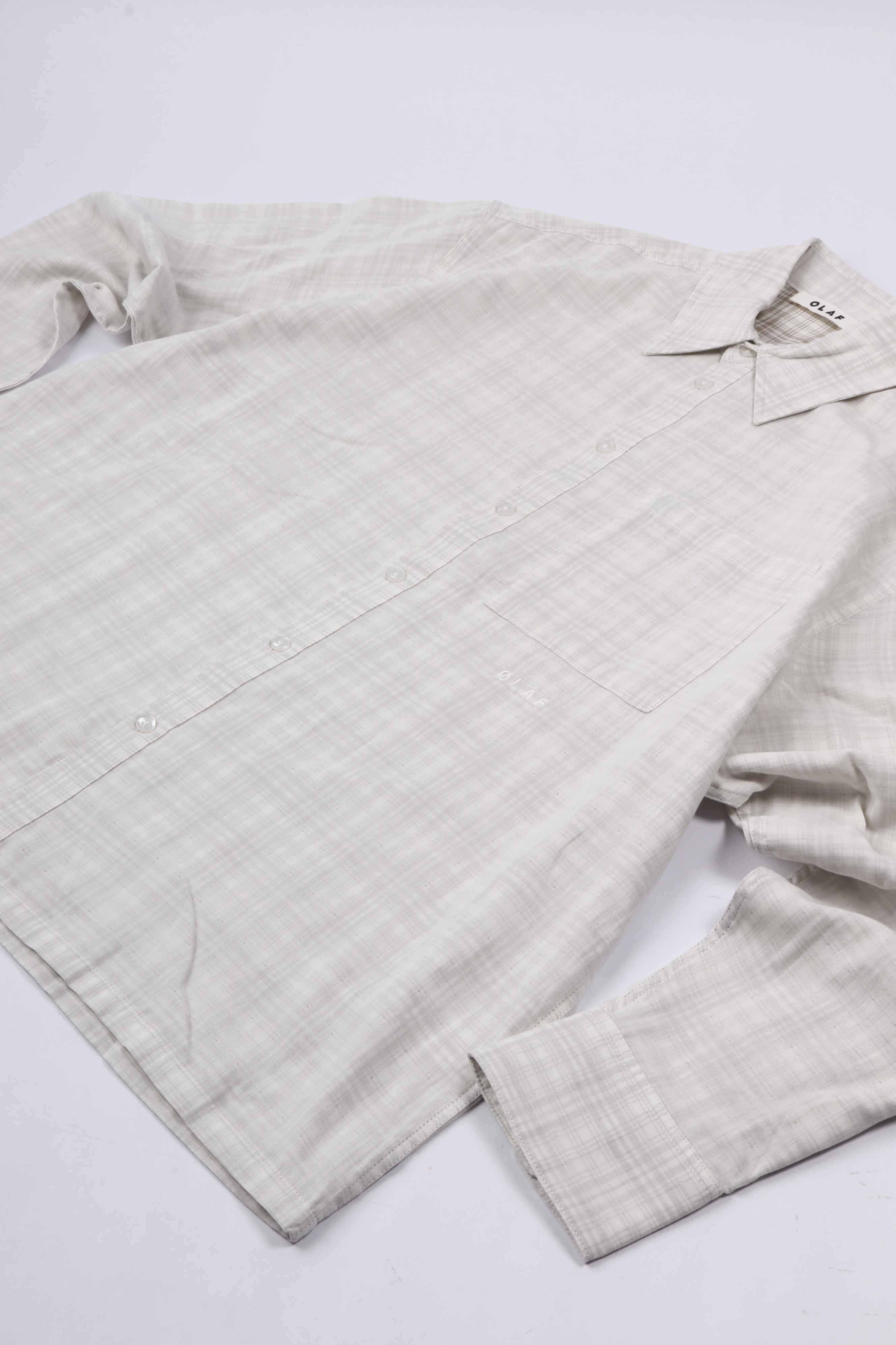 Double faced c. boxy shirt offwhite