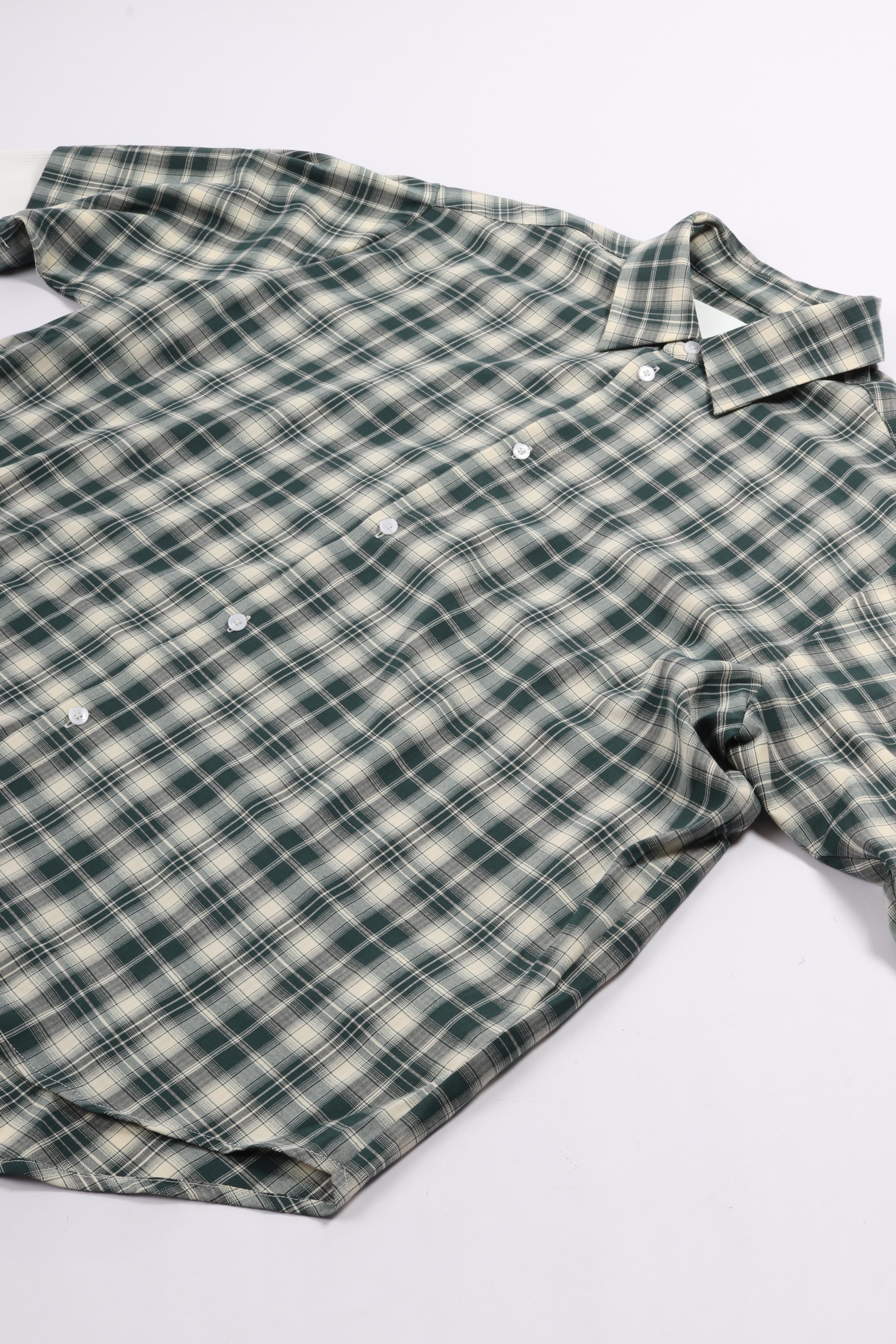 Double layer shirt green/white ch