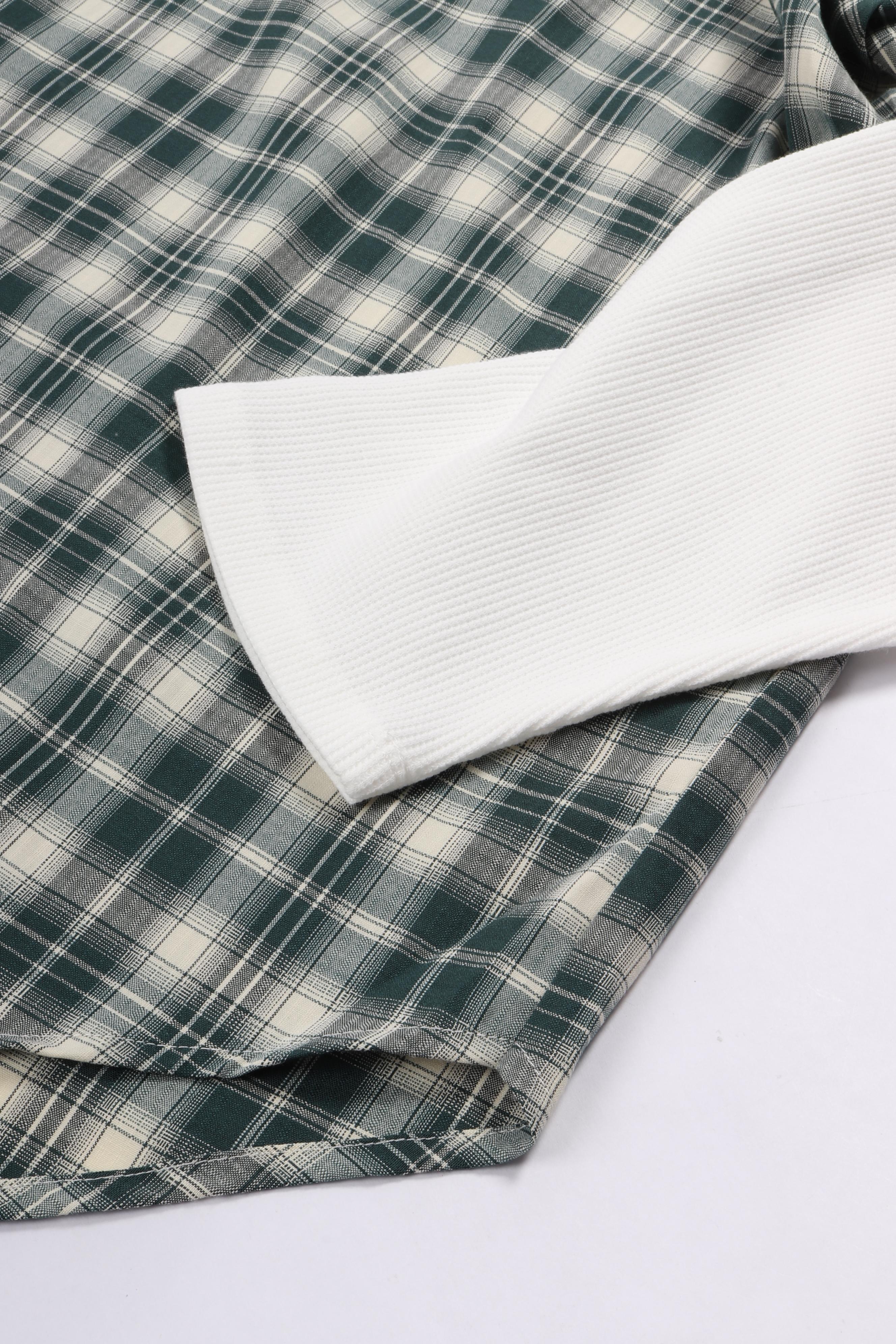 Double layer shirt green/white ch