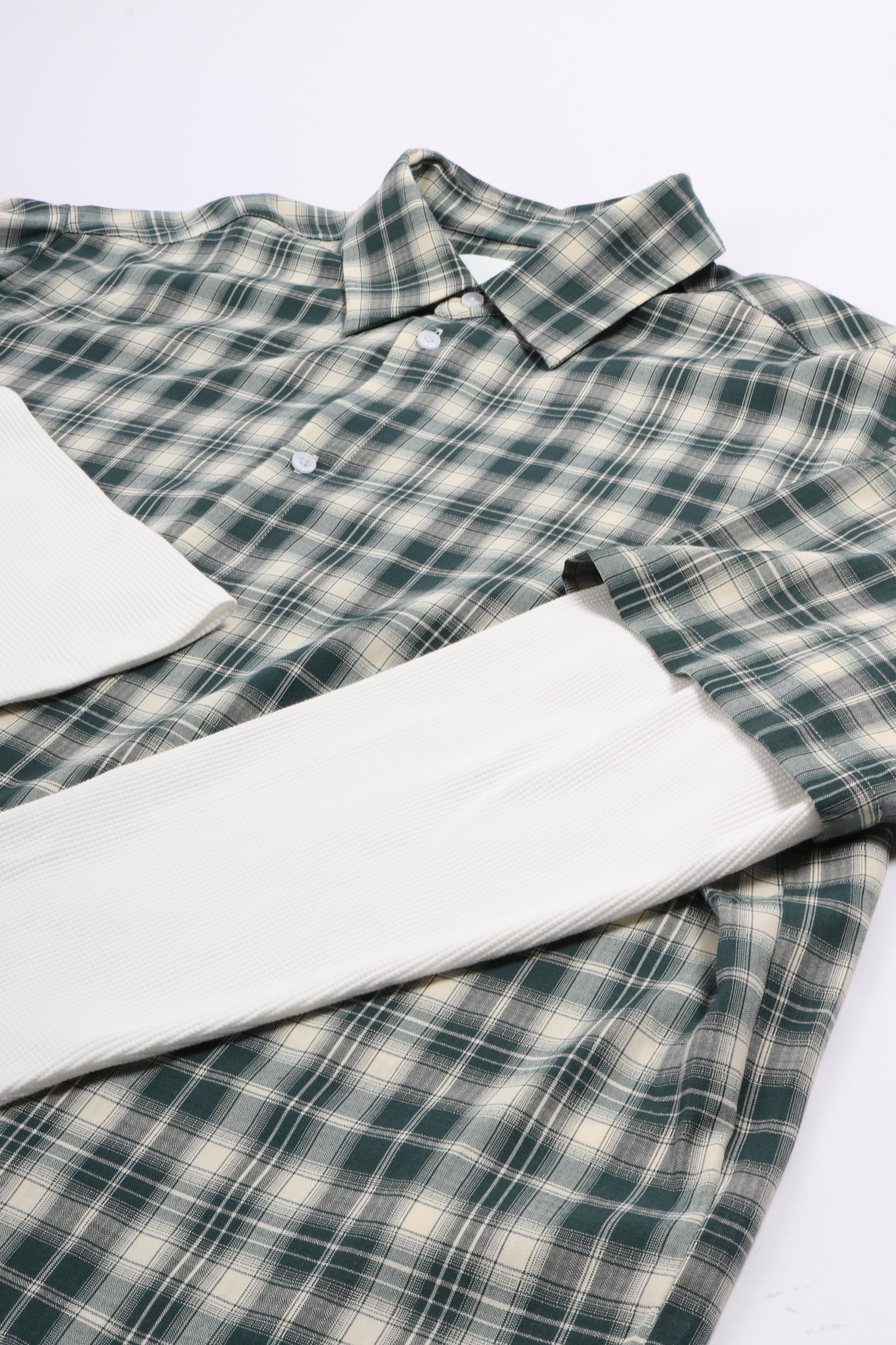 Double layer shirt green/white ch