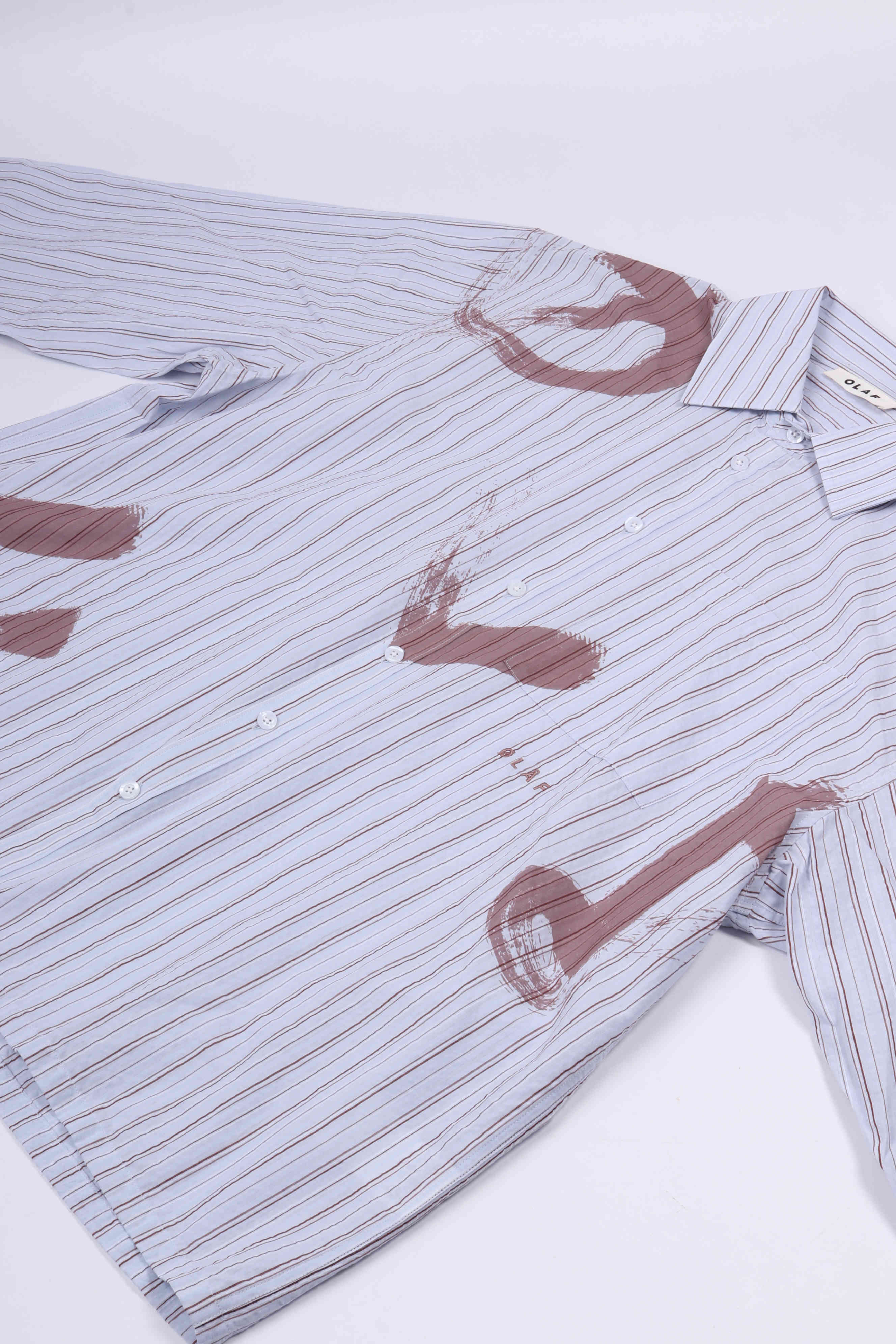 Brushstroke logo st. ls shirt tw. mauve / open