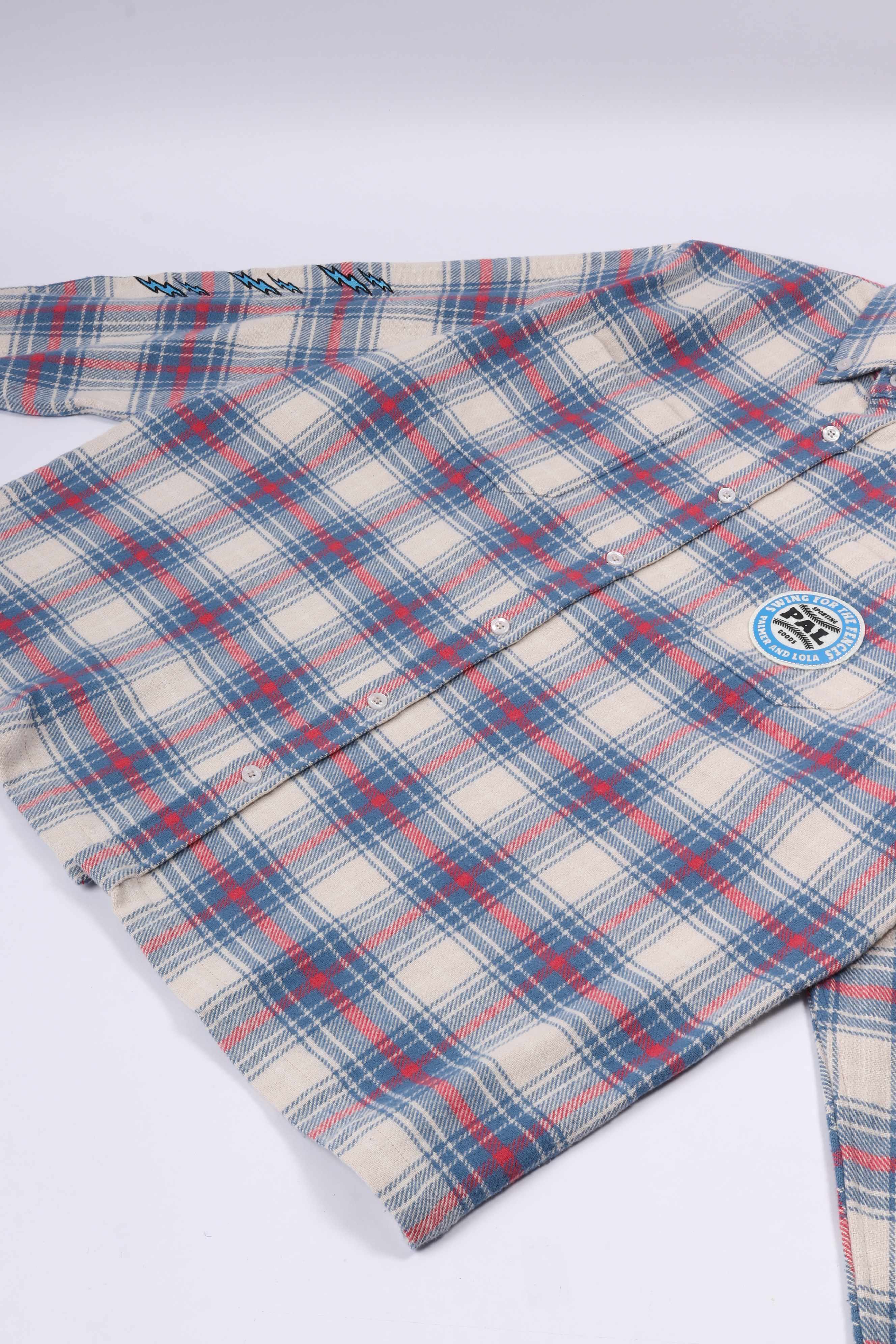 Swing for the fences flannel navy