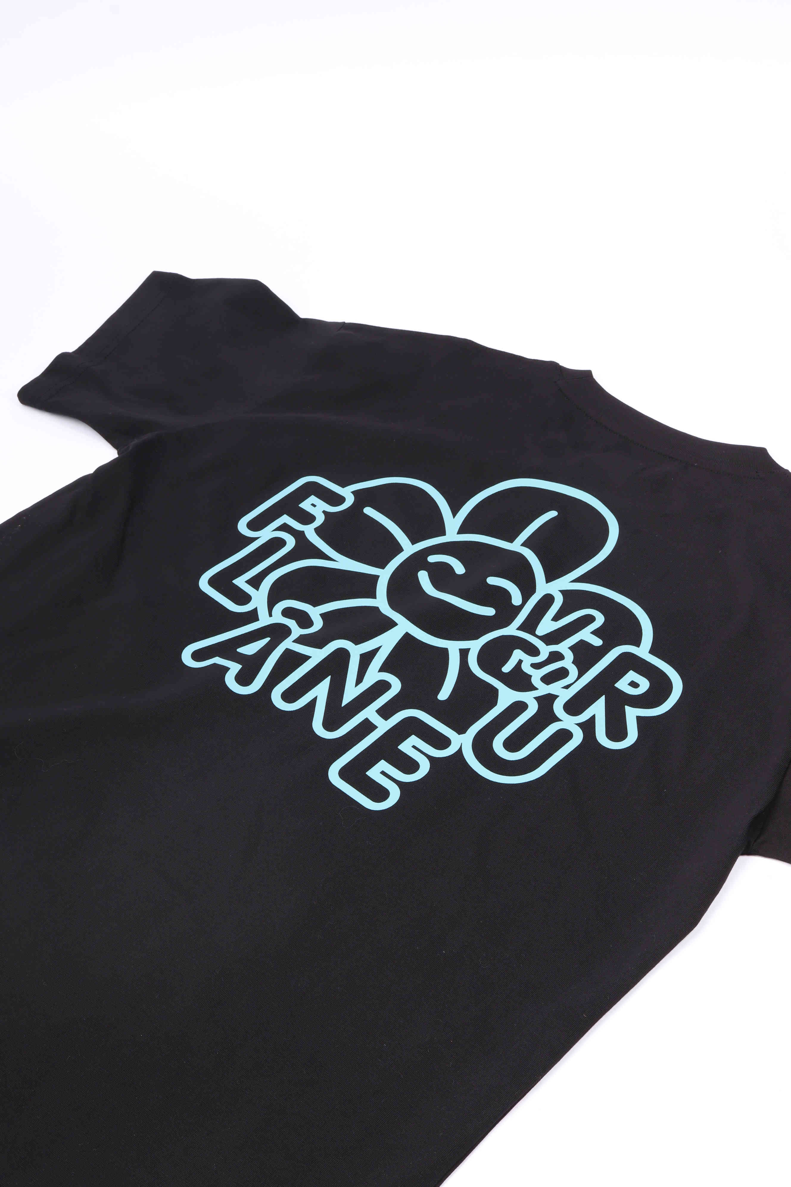 Happy flower t-sh black