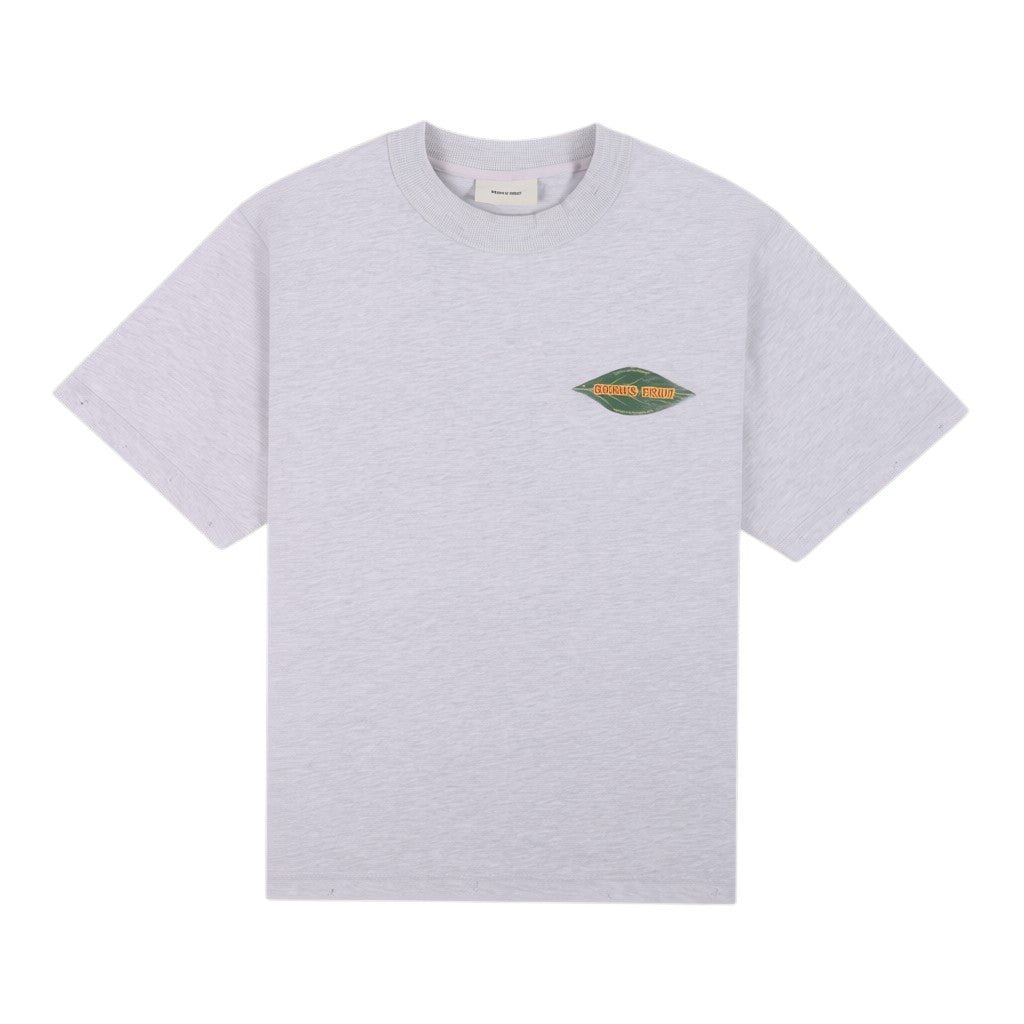 Distressed leaf t-shirt grey melange