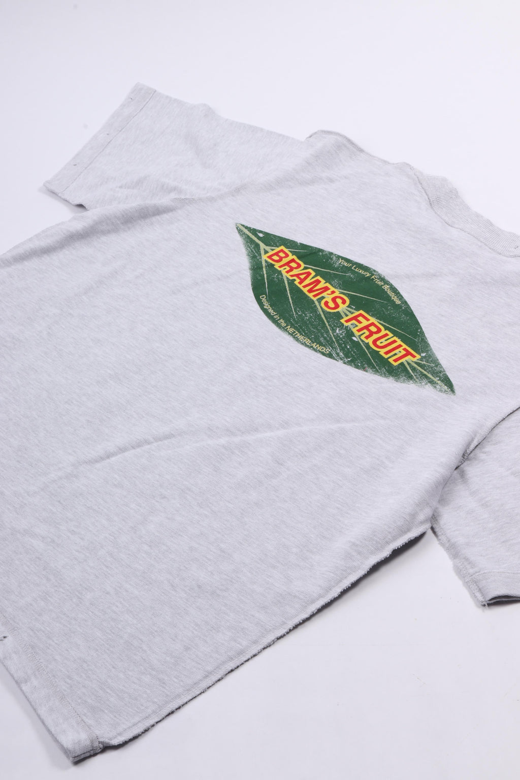 Distressed leaf t-shirt grey melange