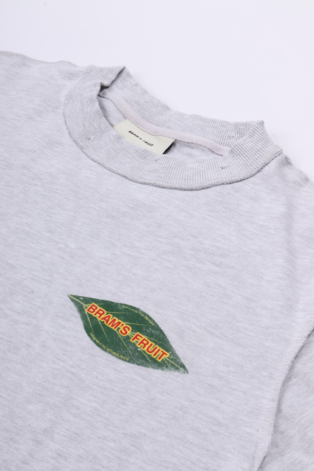 Distressed leaf t-shirt grey melange