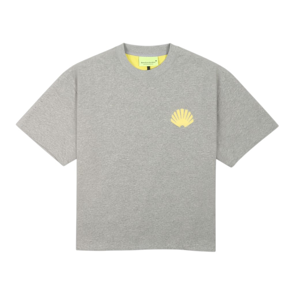 Double layered logo tee ash/white