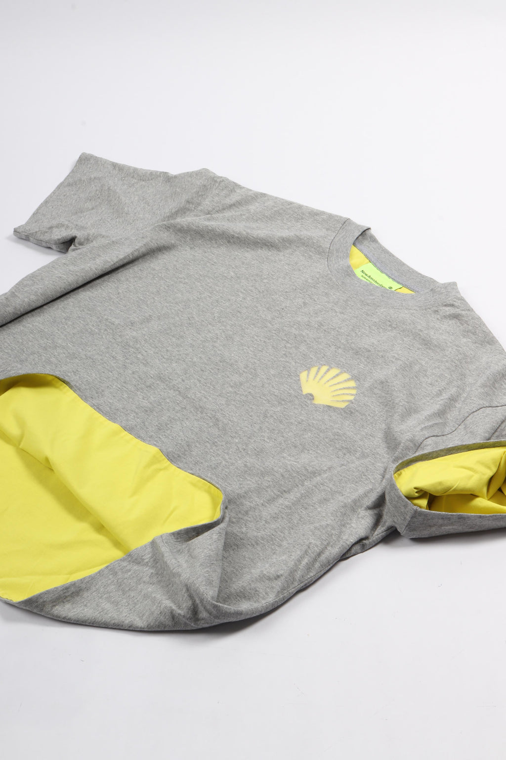 Double layered logo tee ash/white