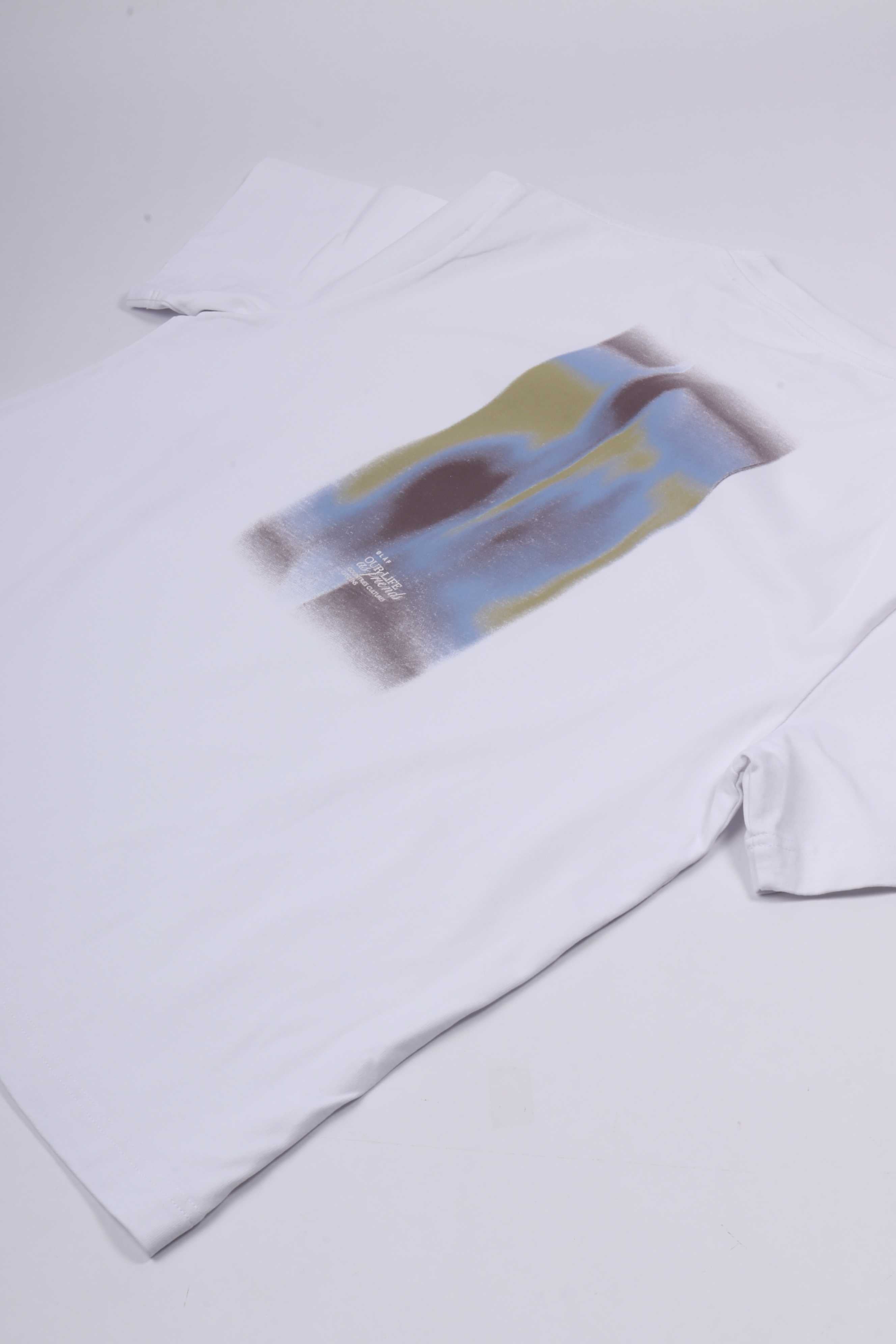 Brushstroke gr. boxy tee optical white