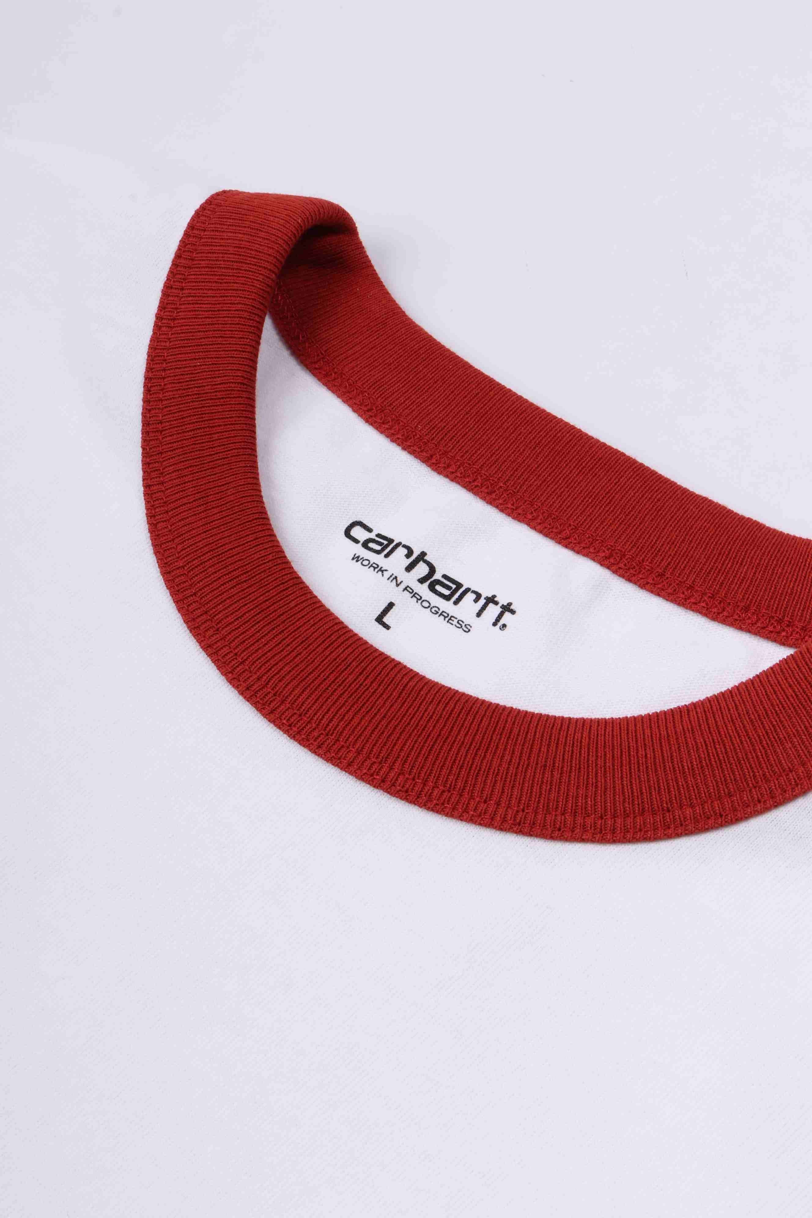 S/s ip ringer t-shirt white / red
