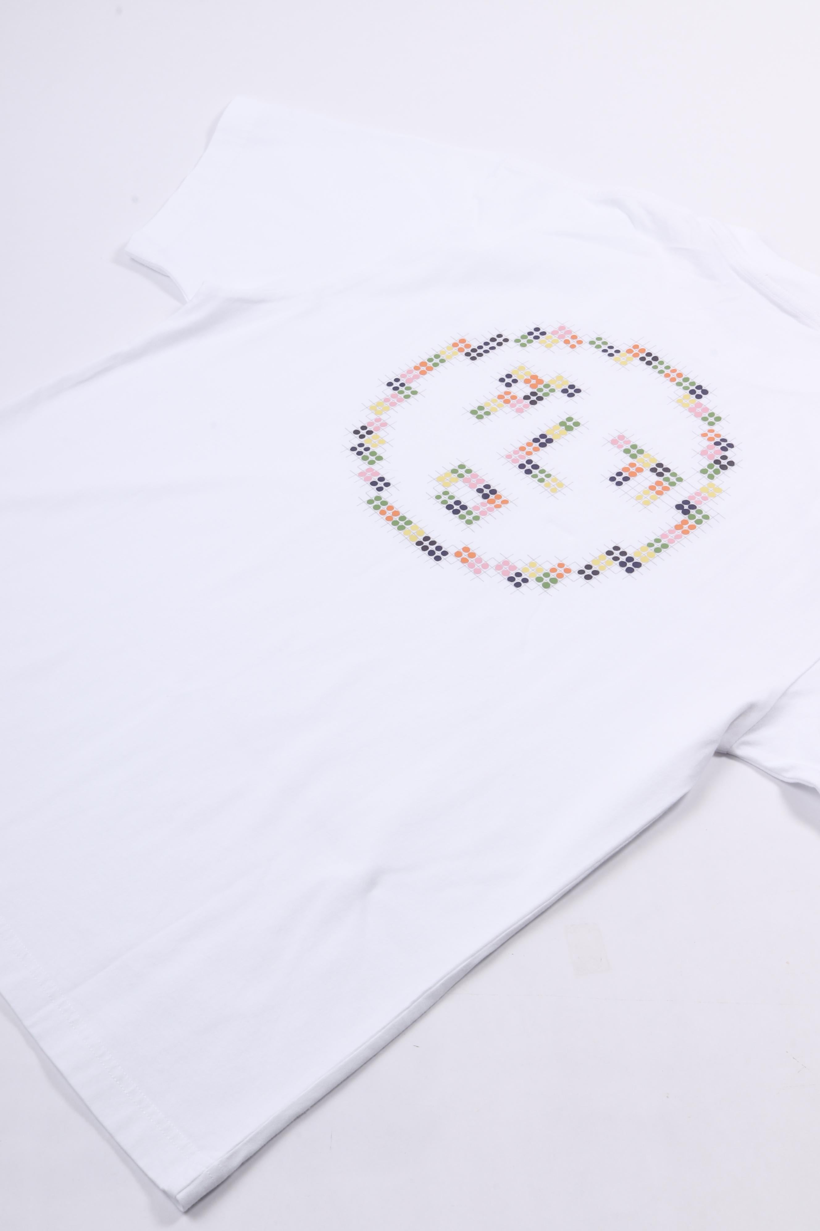 Dotted face tees optical white