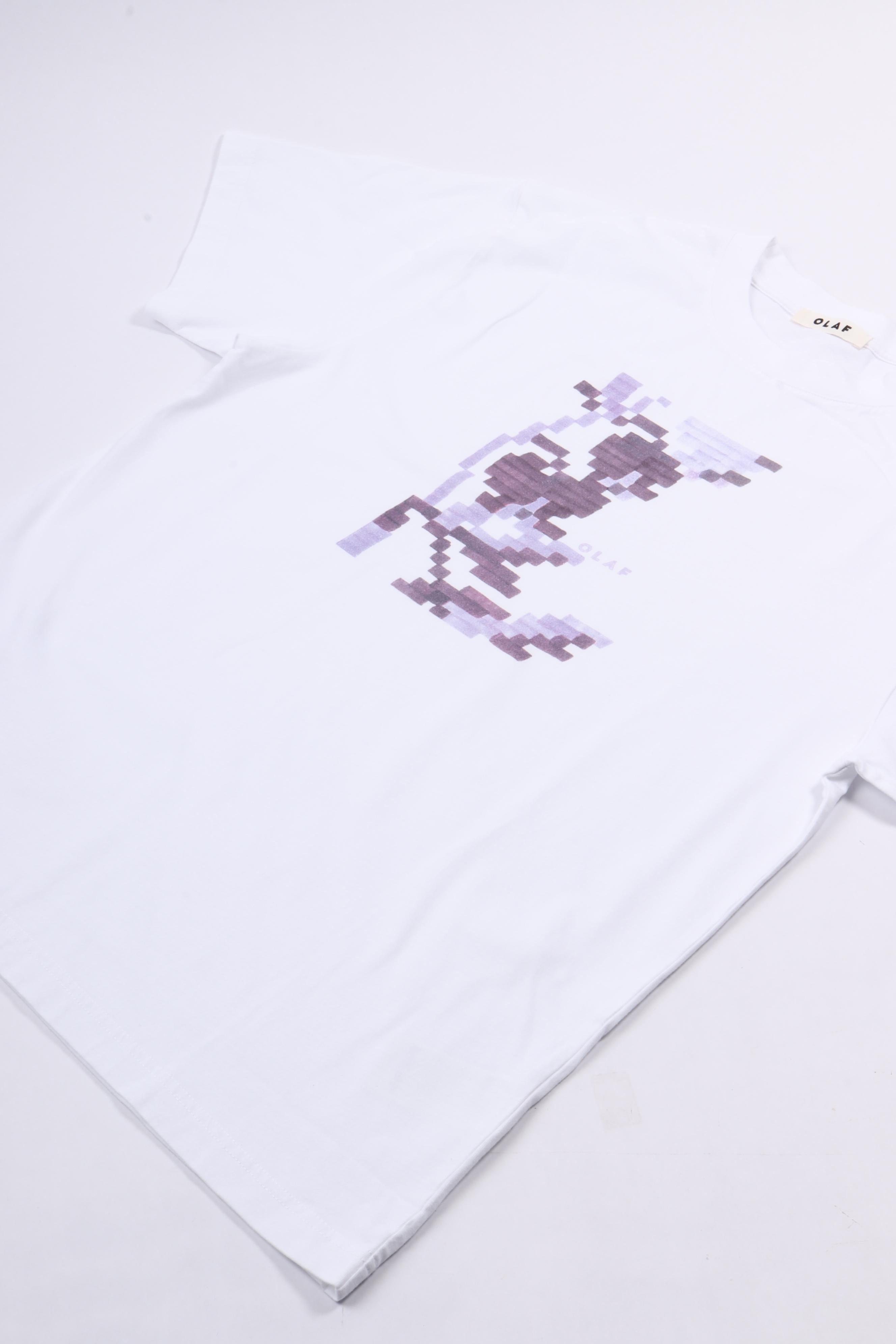 Felted flower tees optical white