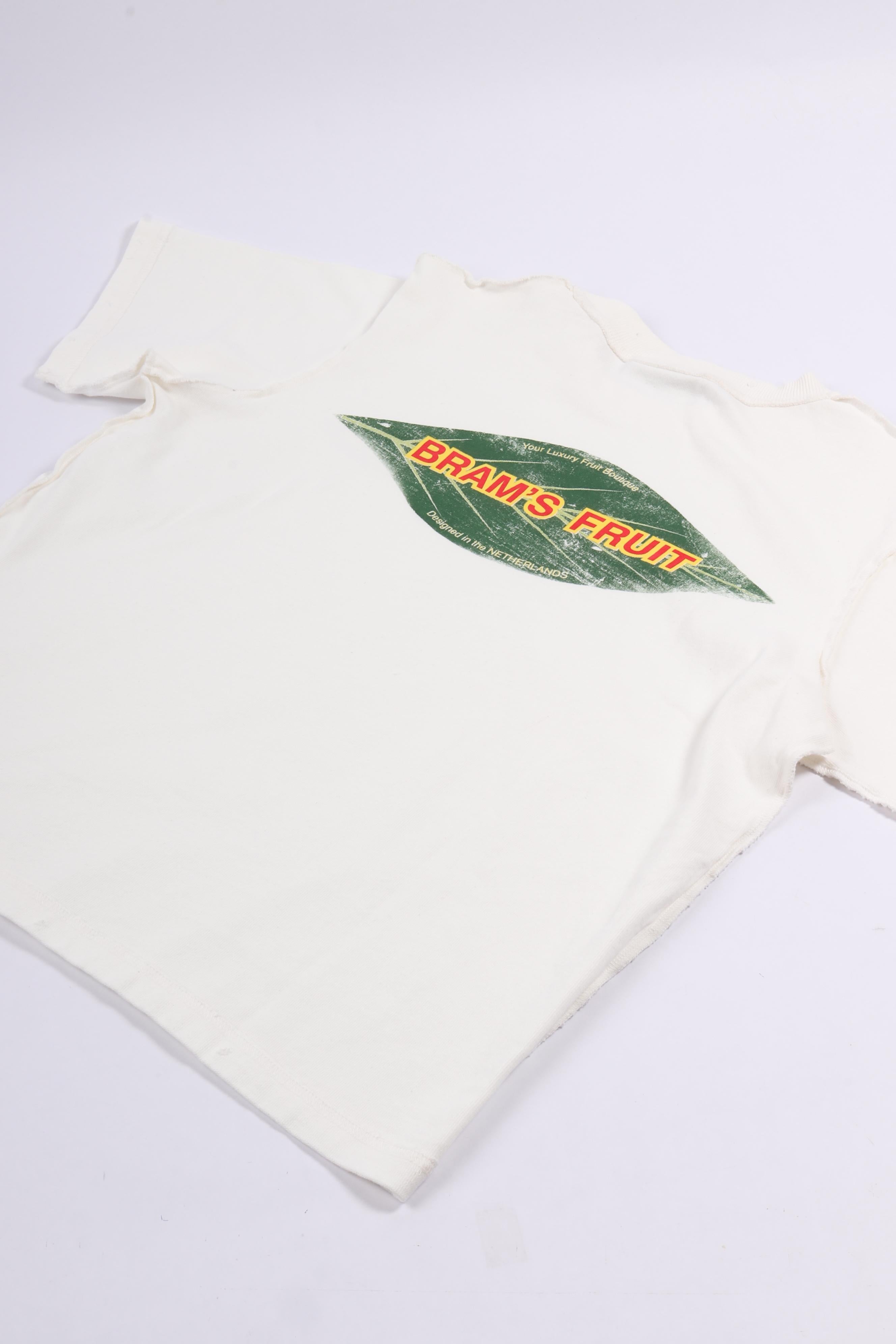 Distressed leaf t-shirt off white