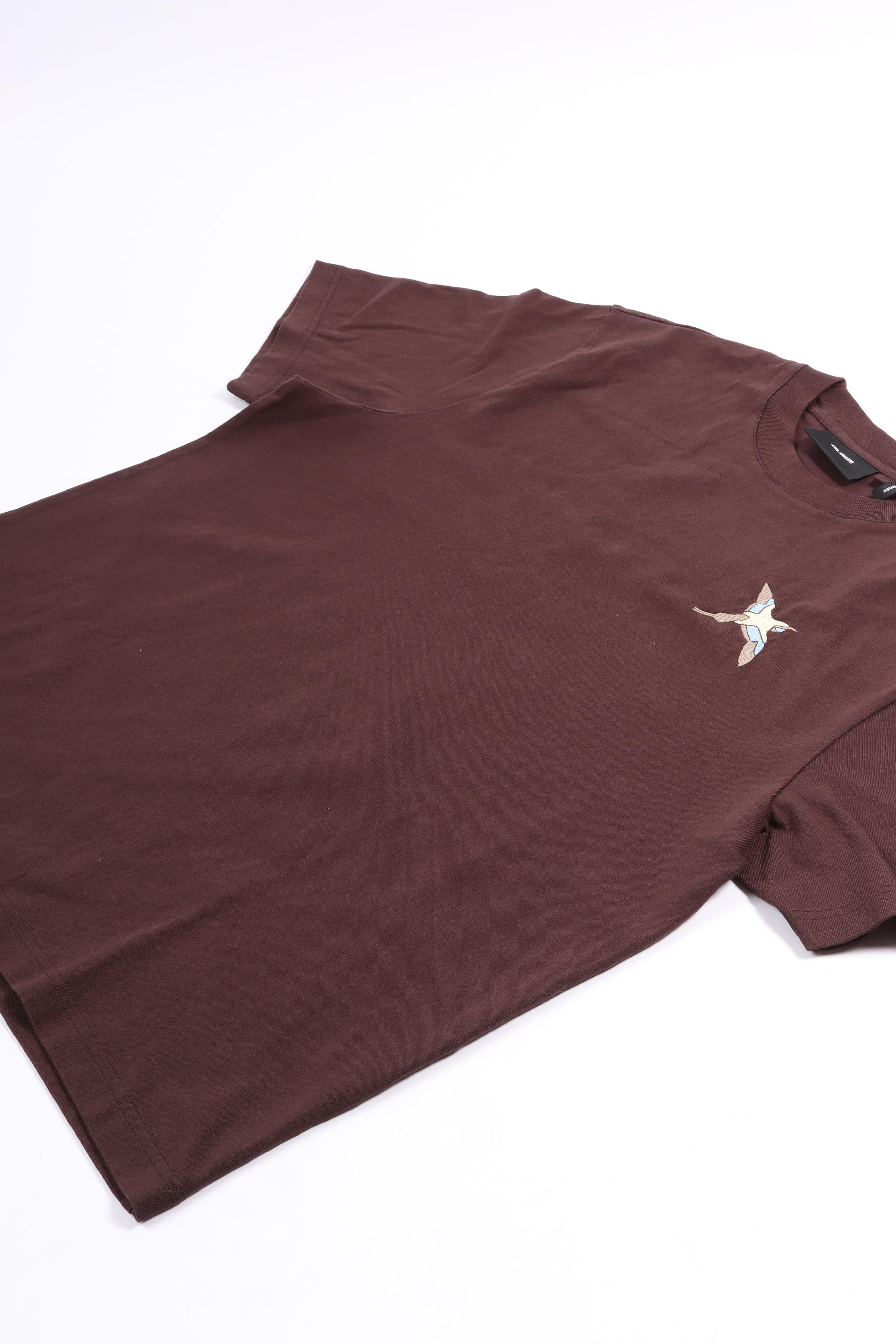 Micro bee bird t-shirt dark brown