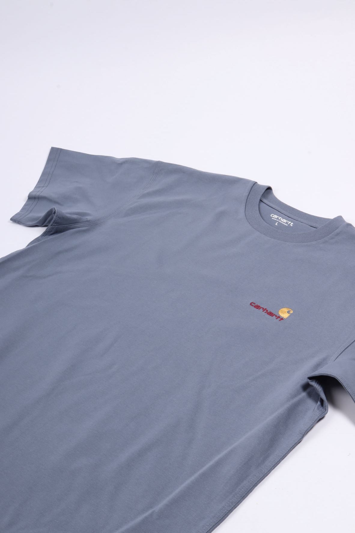S/s american script t-shirt shady blue