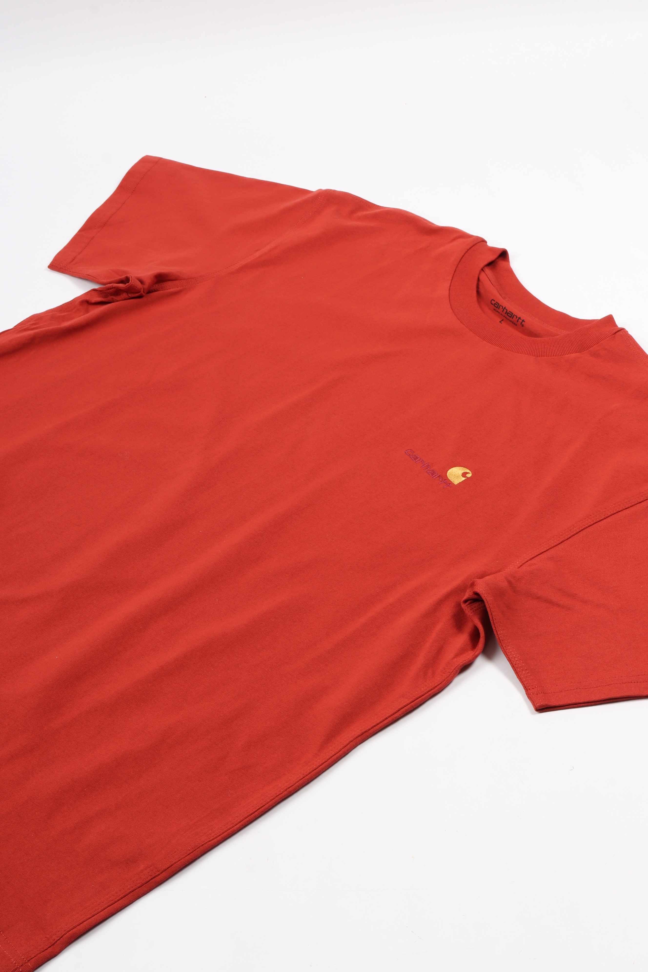 S/s american script t-shirt oxide red