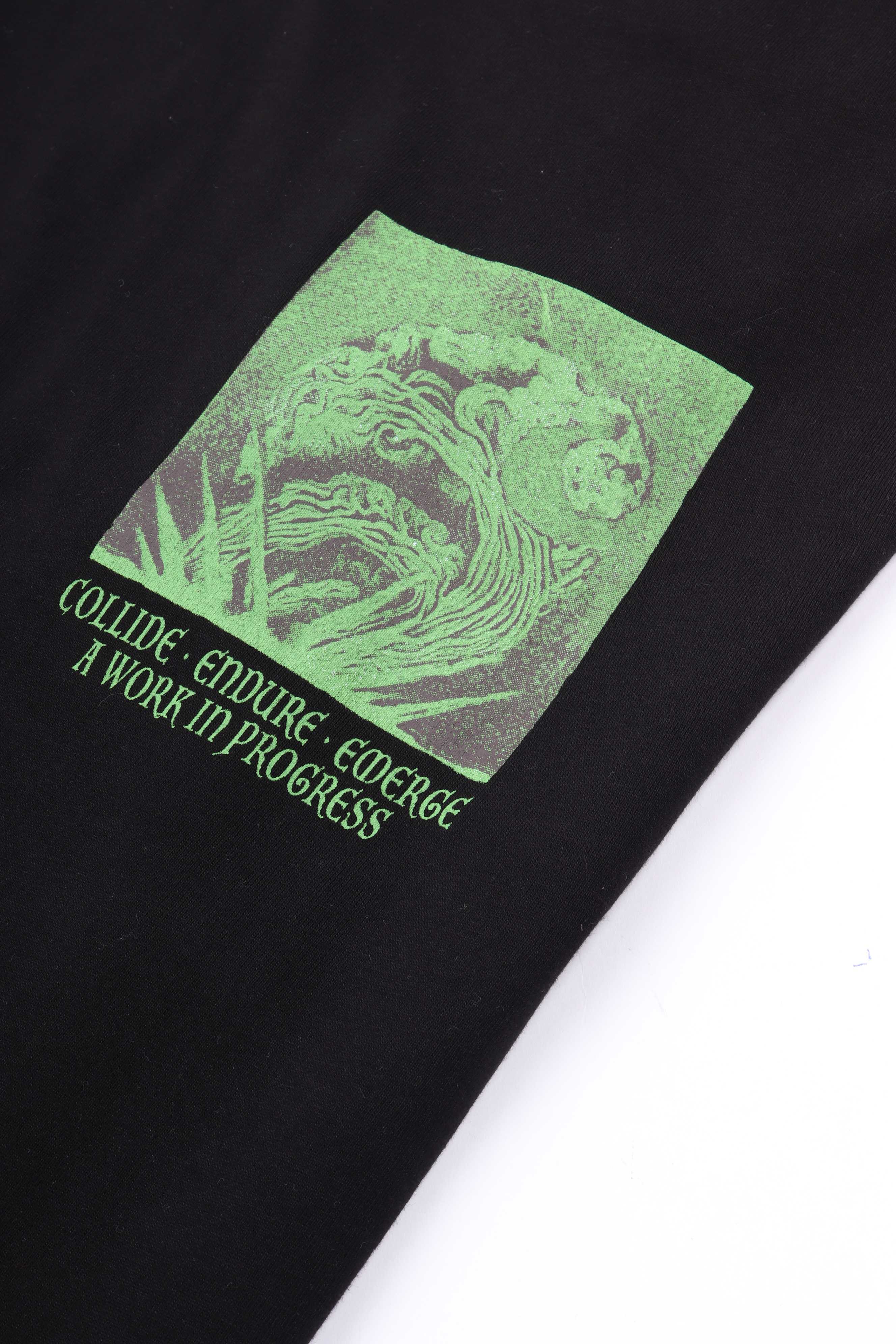 L/s emerge t-shirt black stone wash