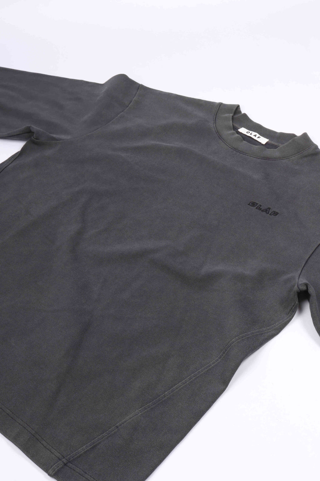 Washed studio ls tee charcoal