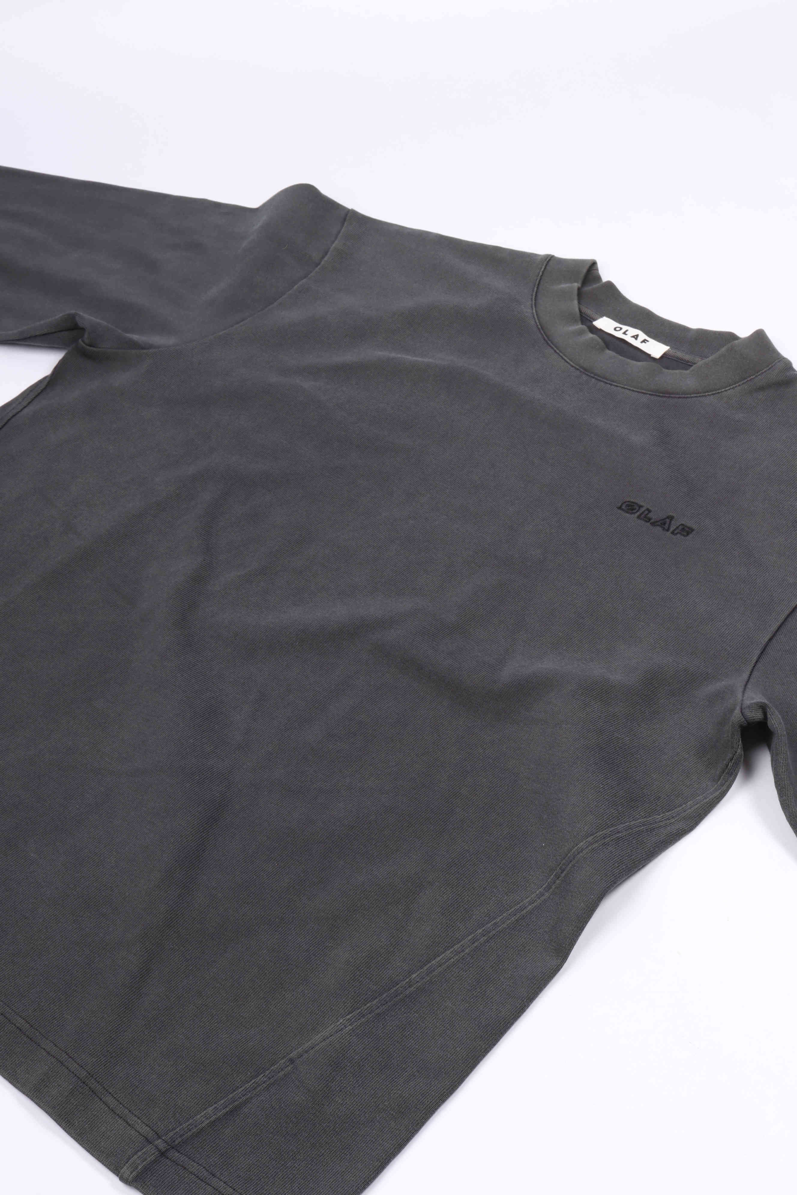 Washed studio ls tee charcoal