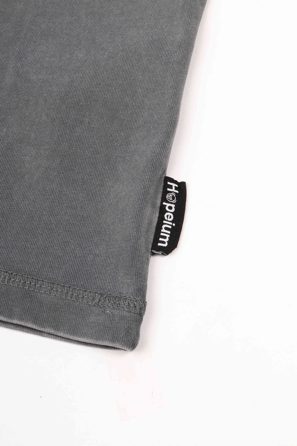 L/s text printed tee grey